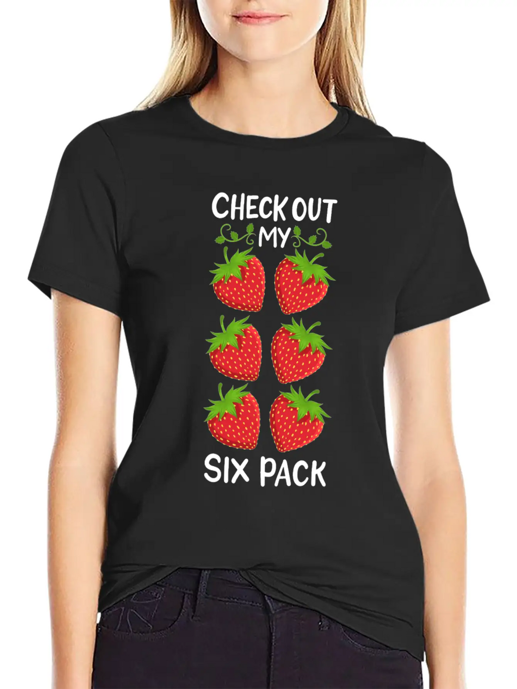 Strawberry Six Pack Workout Basic Graphic T-Shirt – Daily Comfort In Soft Cotton