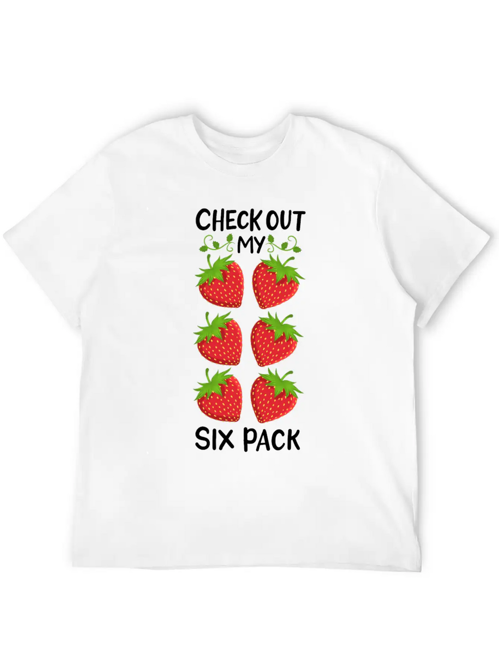 Strawberry Six Pack Workout Basic Graphic T-Shirt – Daily Comfort In Soft Cotton