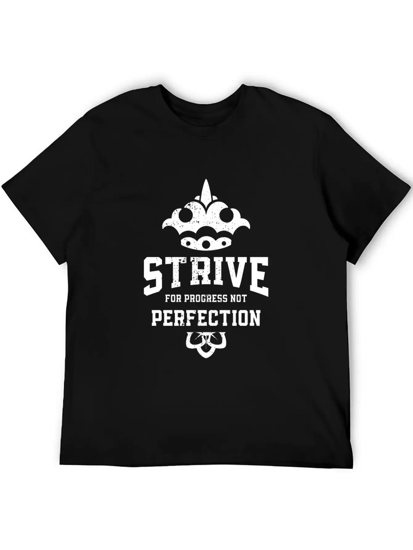 Strive For Progress Not Perfection Motivational Unisex Casual T-Shirt – Clean Design For Daily Comfort