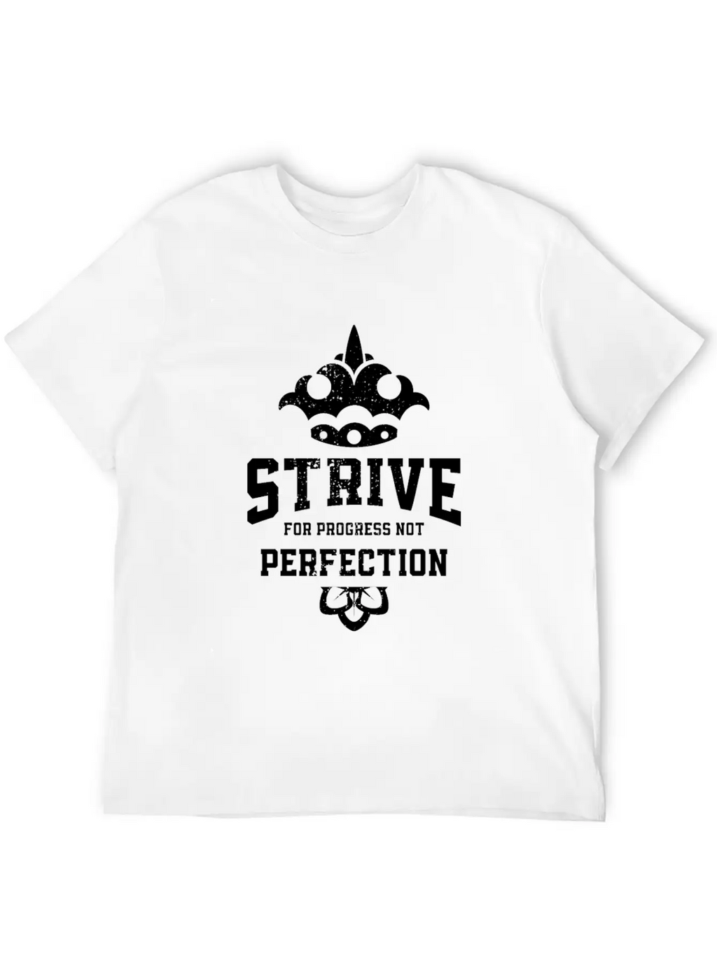 Strive For Progress Not Perfection Motivational Unisex Casual T-Shirt – Clean Design For Daily Comfort