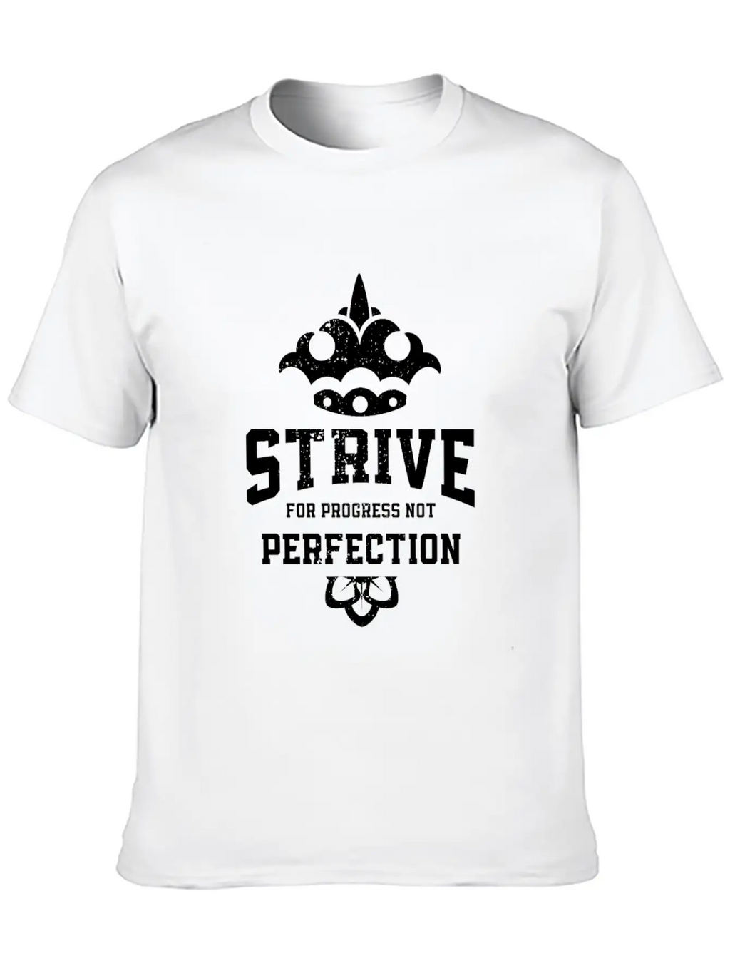 Strive For Progress Not Perfection Motivational Unisex Casual T-Shirt – Clean Design For Daily Comfort
