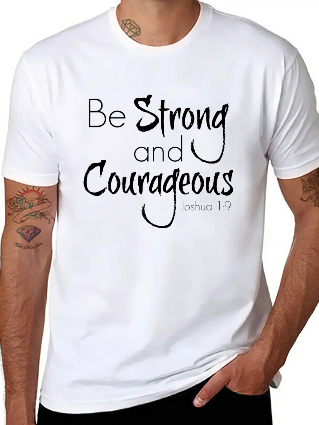 Strong And Courageous Breathable Graphic T-Shirt – Perfect For Casual Days