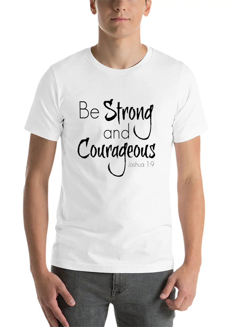 Strong And Courageous Breathable Graphic T-Shirt – Perfect For Casual Days