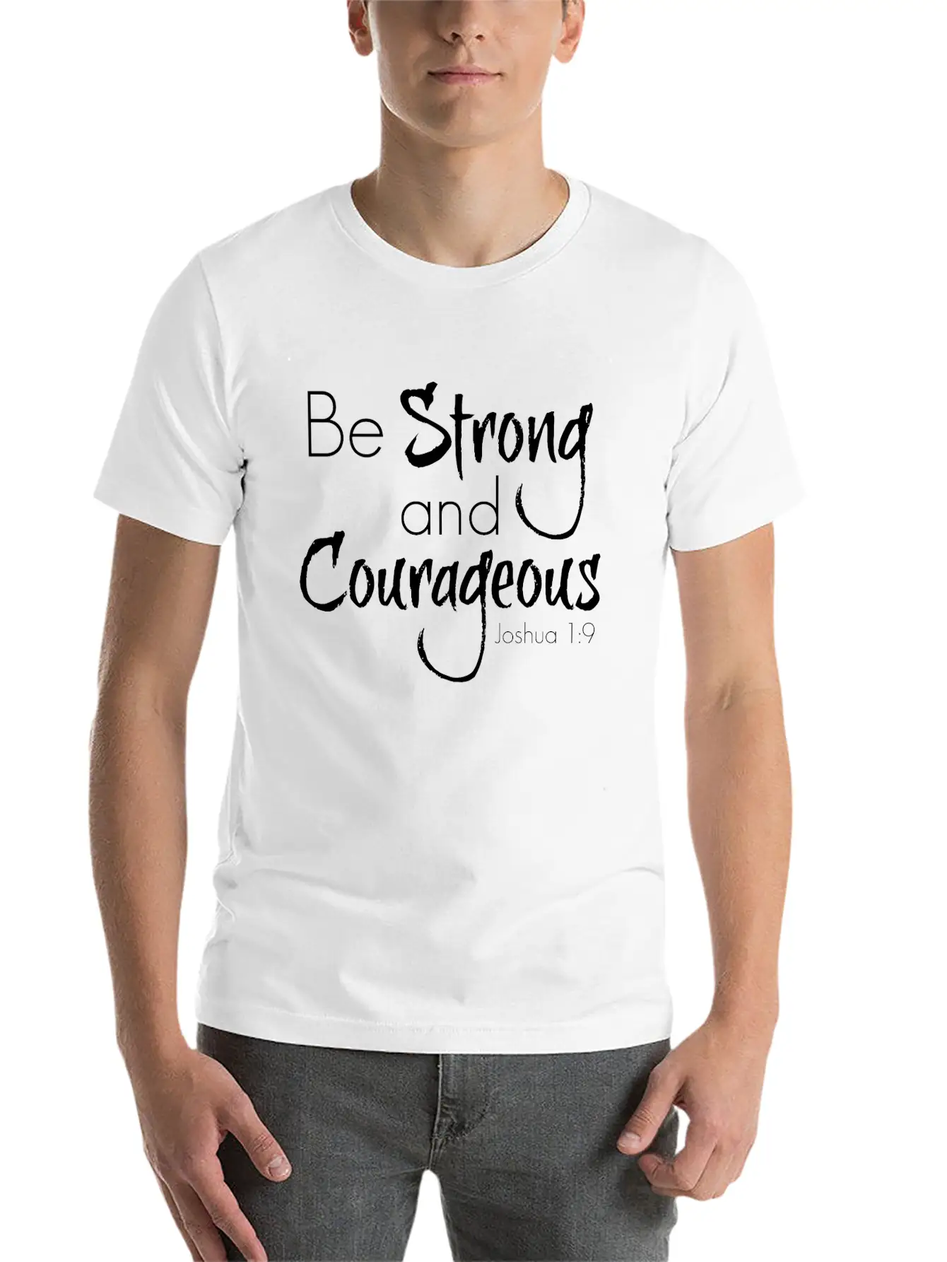 Strong And Courageous Breathable Graphic T-Shirt – Perfect For Casual Days
