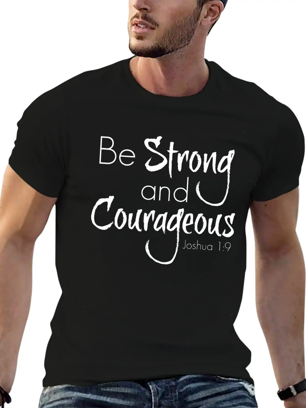 Strong And Courageous Breathable Graphic T-Shirt – Perfect For Casual Days
