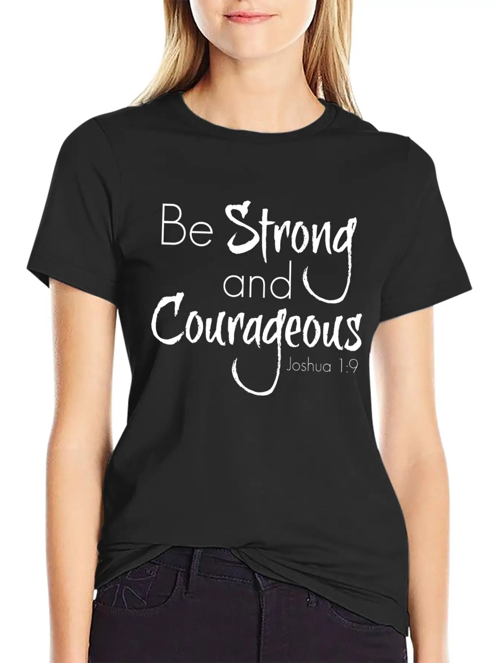 Strong And Courageous Breathable Graphic T-Shirt – Perfect For Casual Days