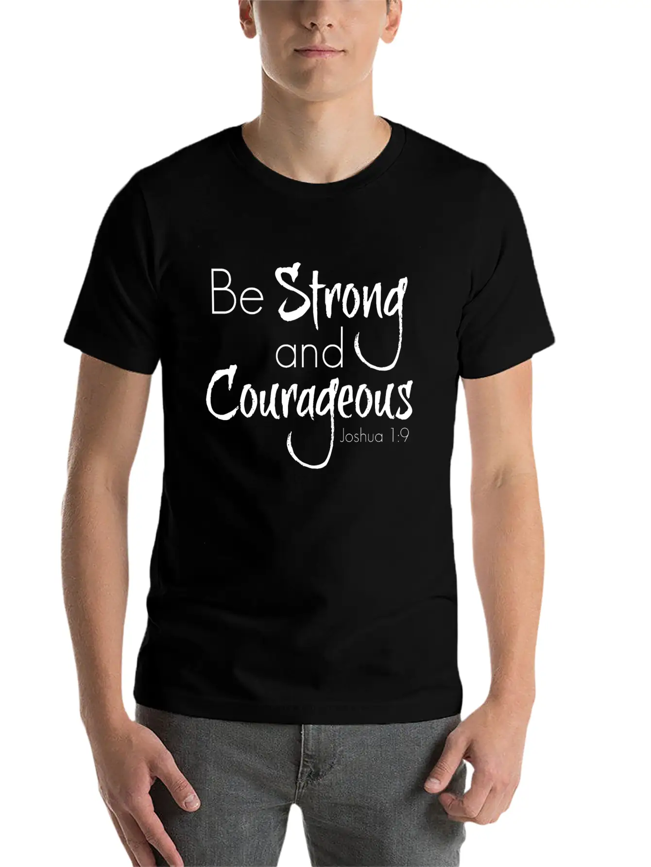 Strong And Courageous Breathable Graphic T-Shirt – Perfect For Casual Days