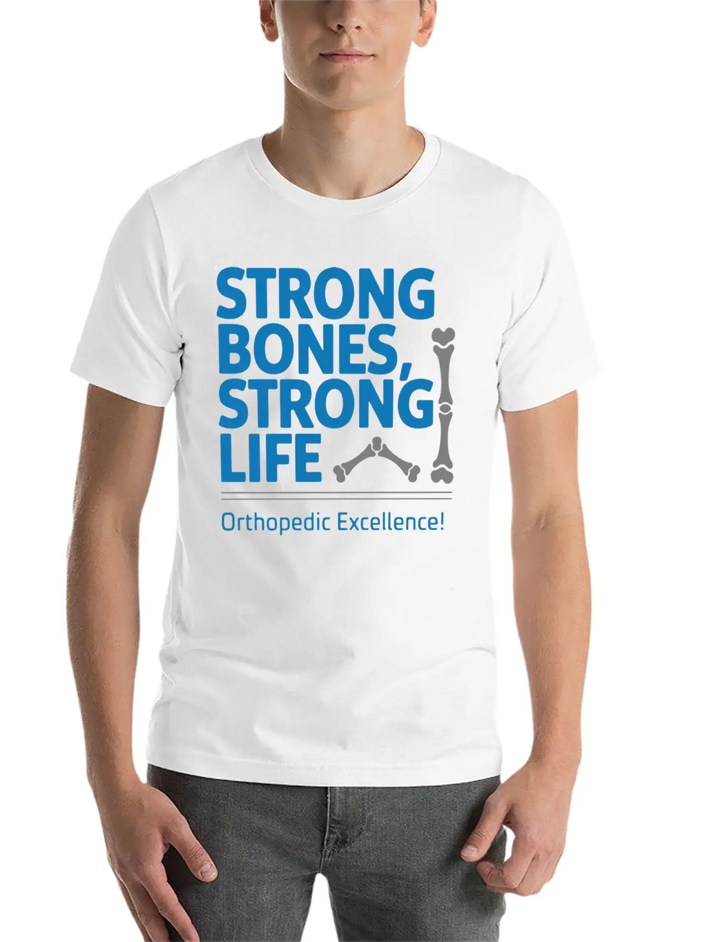 Strong Bones, Strong Life Breathable Graphic T-Shirt – Perfect For Casual Days
