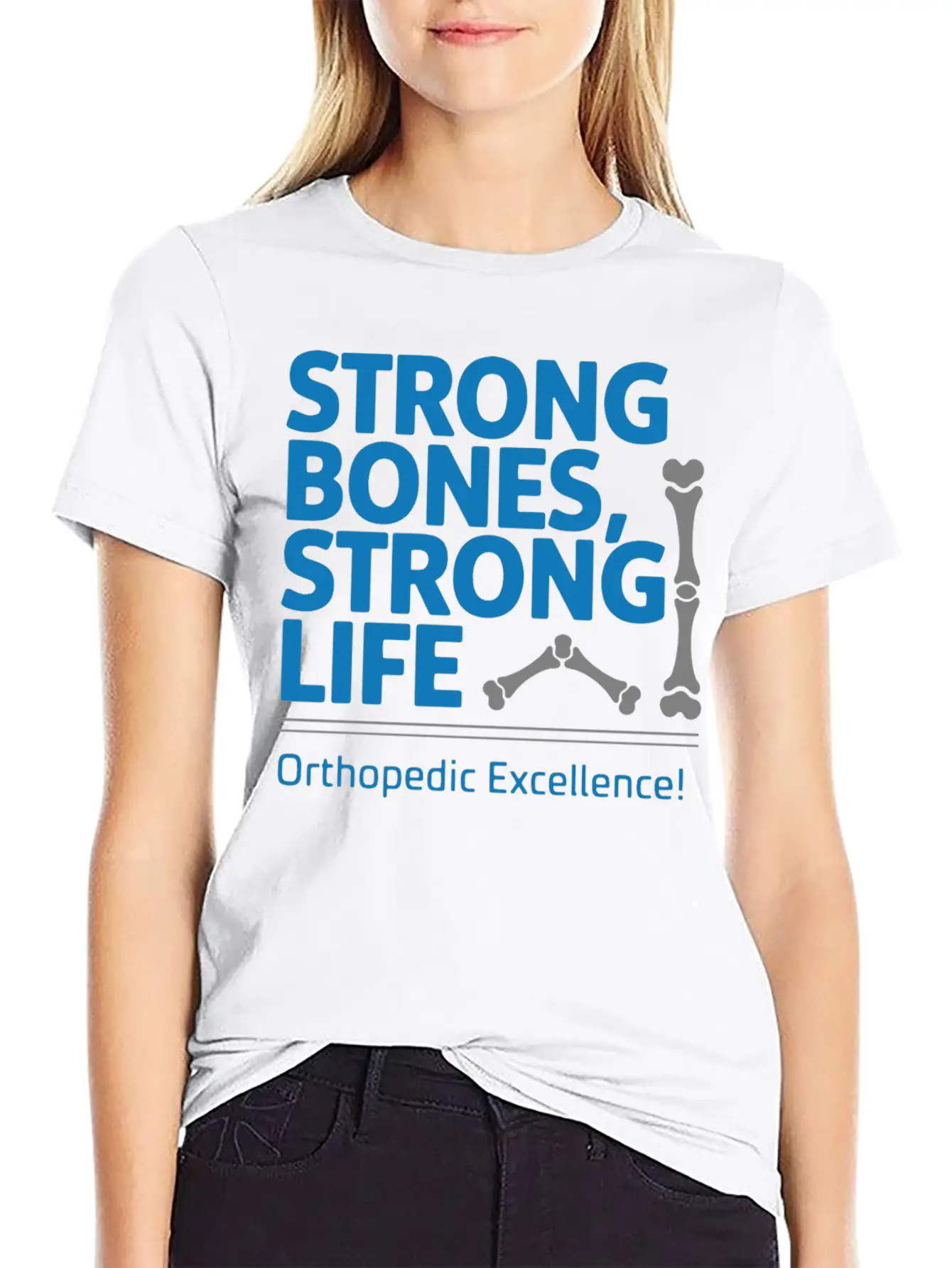 Strong Bones, Strong Life Breathable Graphic T-Shirt – Perfect For Casual Days