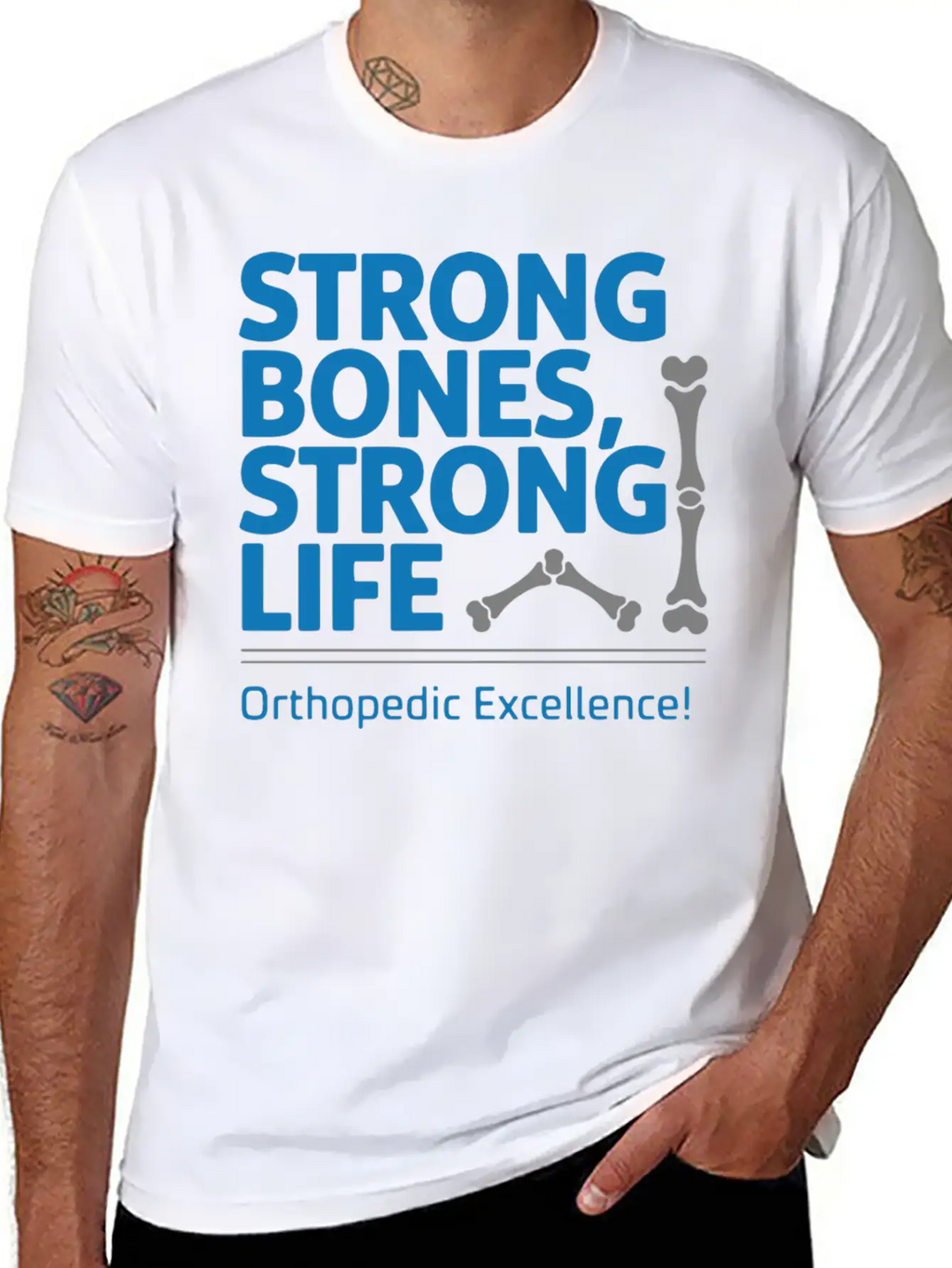 Strong Bones, Strong Life Breathable Graphic T-Shirt – Perfect For Casual Days