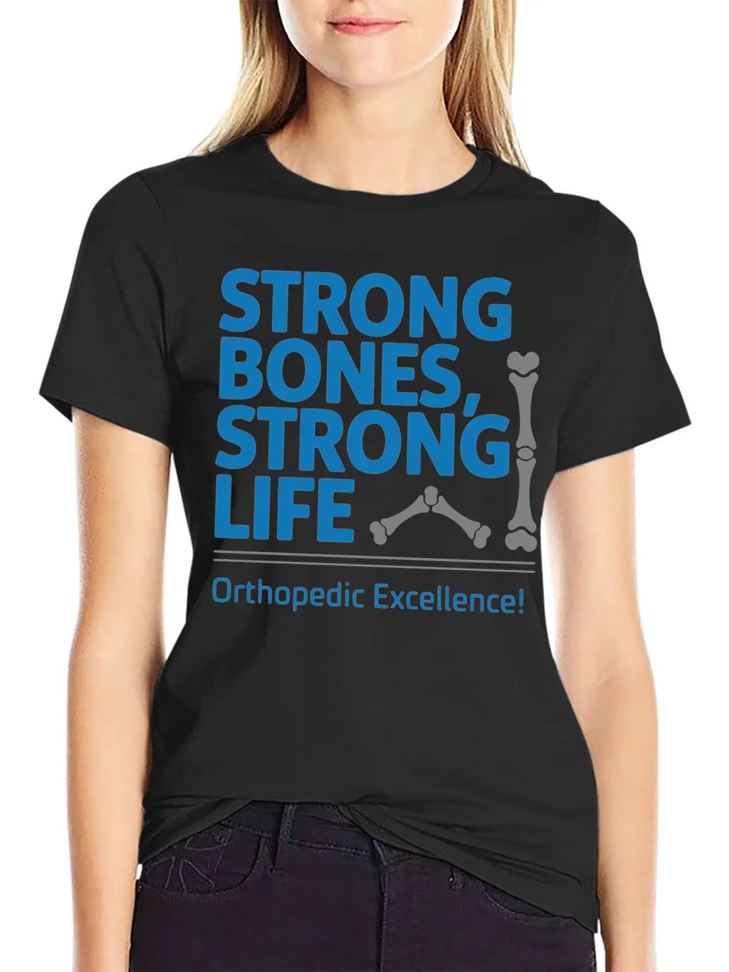 Strong Bones, Strong Life Breathable Graphic T-Shirt – Perfect For Casual Days
