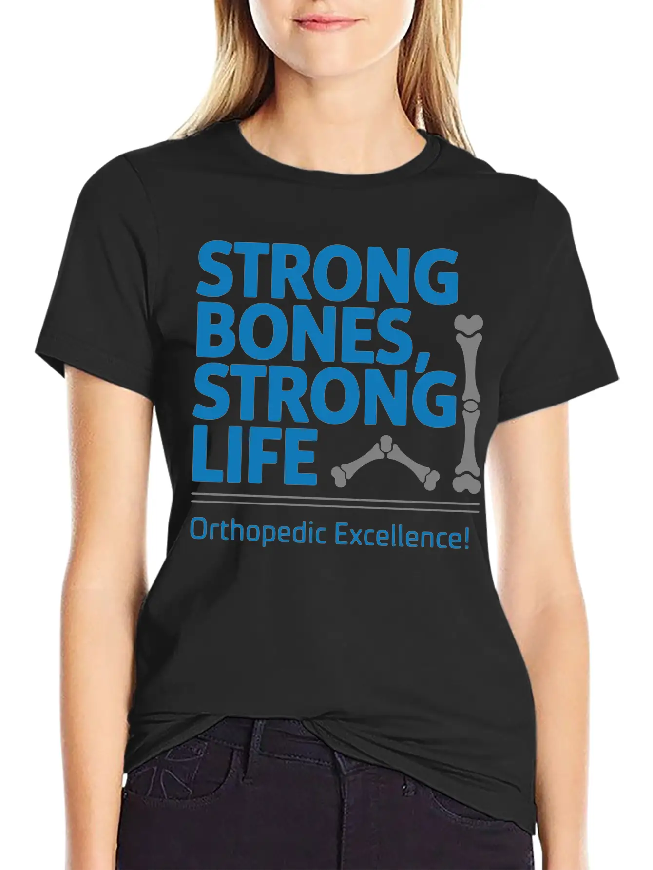 Strong Bones, Strong Life Breathable Graphic T-Shirt – Perfect For Casual Days