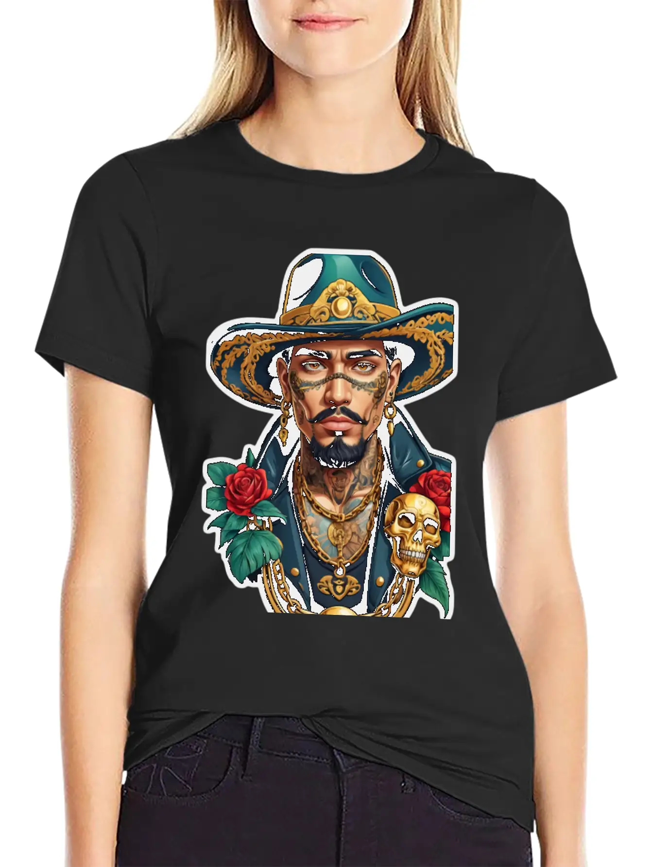 Stylish Man With Hat, Tattoos, And Gold Chains Timeless Short Sleeve Tee – Comfy And Minimalist Design