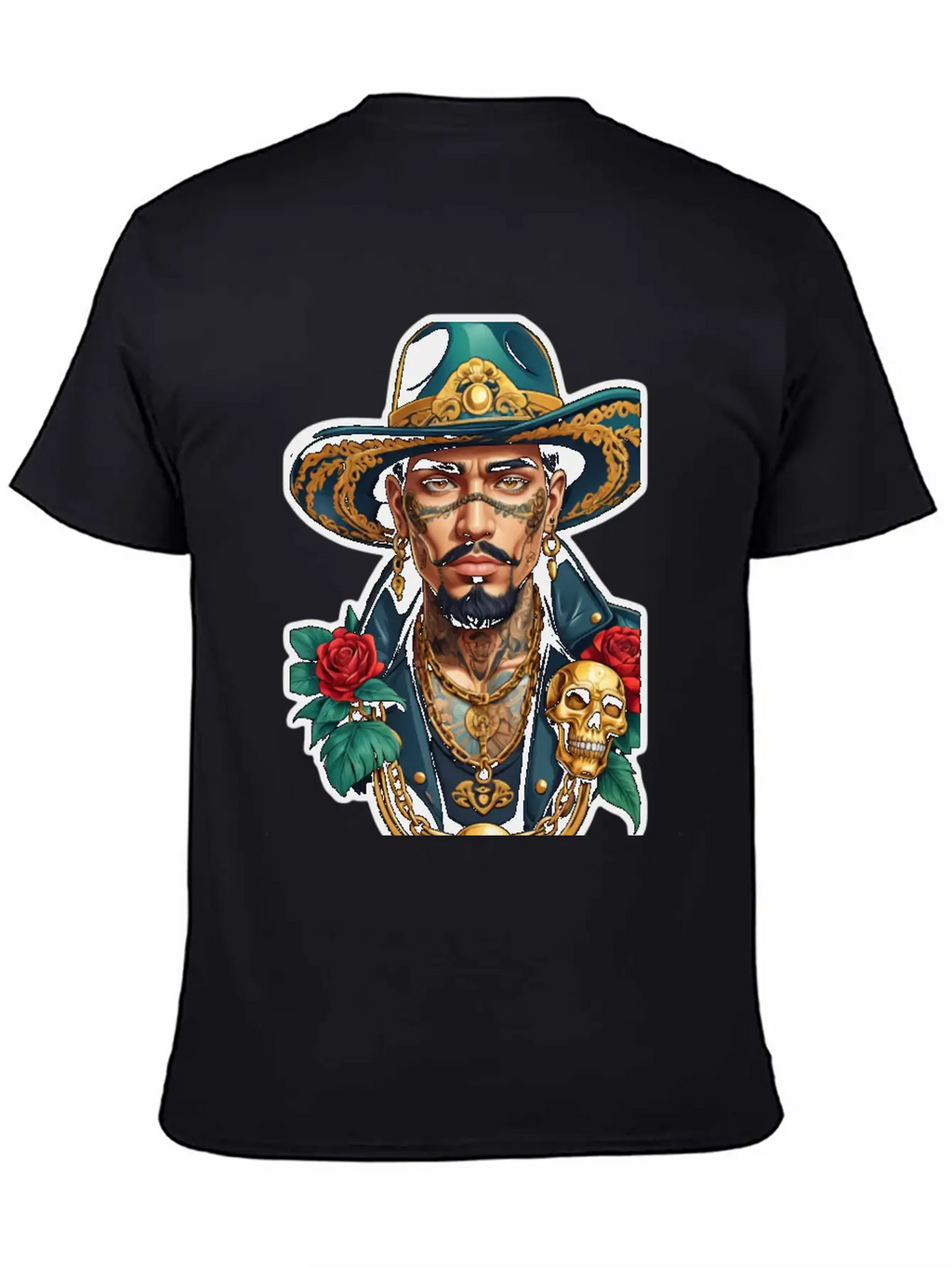 Stylish Man With Hat, Tattoos, And Gold Chains Timeless Short Sleeve Tee – Comfy And Minimalist Design