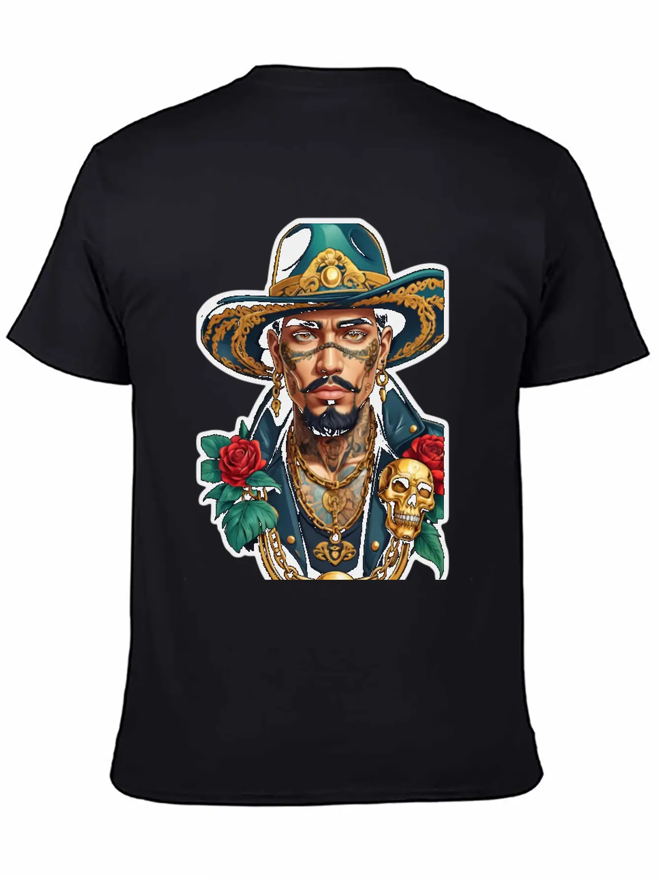 Stylish Man With Hat, Tattoos, And Gold Chains Timeless Short Sleeve Tee – Comfy And Minimalist Design