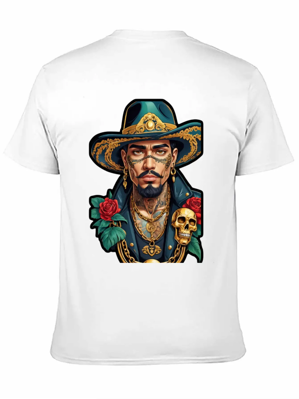 Stylish Man With Hat, Tattoos, And Gold Chains Timeless Short Sleeve Tee – Comfy And Minimalist Design