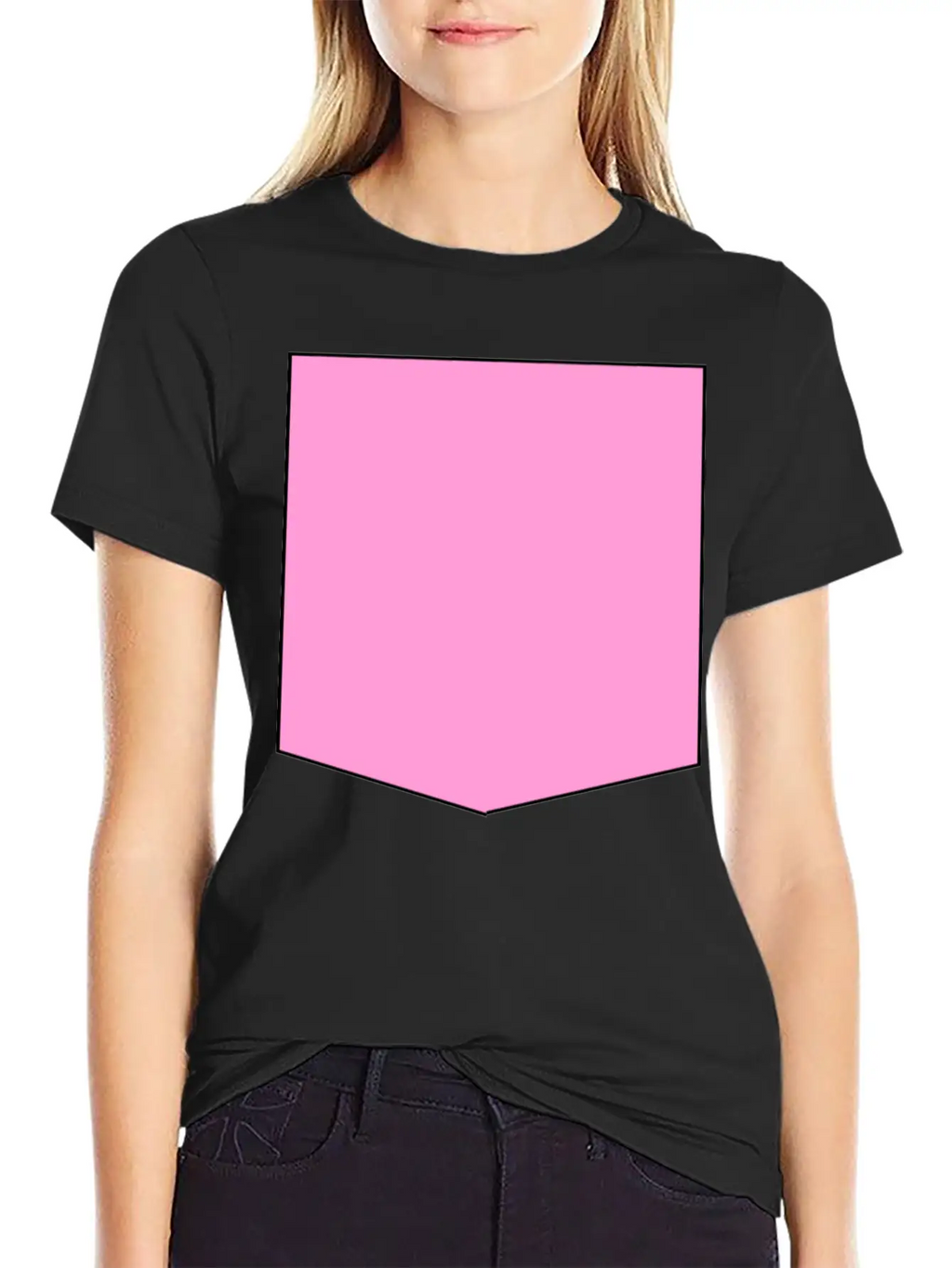Stylish Pink Pocket Timeless Short Sleeve Tee – Comfy And Minimalist Design