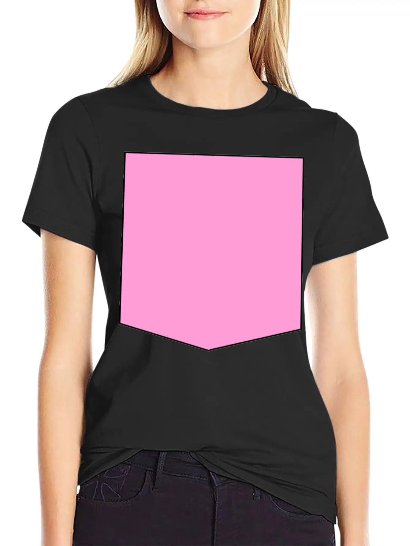 Stylish Pink Pocket Timeless Short Sleeve Tee – Comfy And Minimalist Design