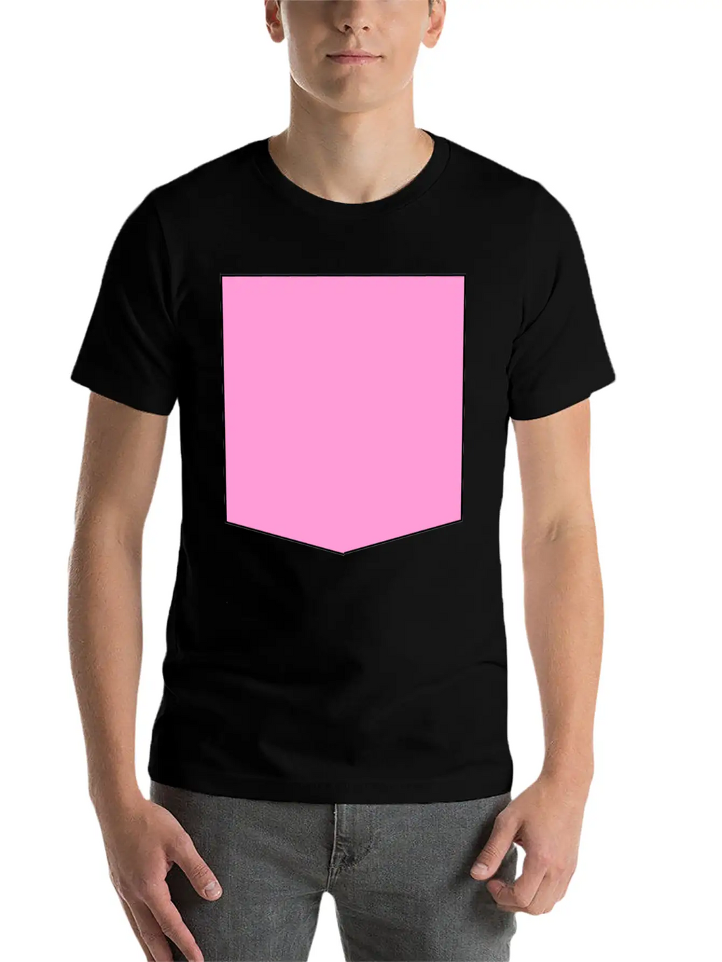 Stylish Pink Pocket Timeless Short Sleeve Tee – Comfy And Minimalist Design