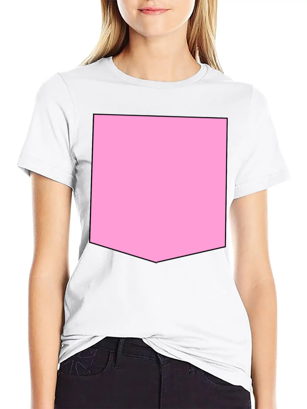 Stylish Pink Pocket Timeless Short Sleeve Tee – Comfy And Minimalist Design