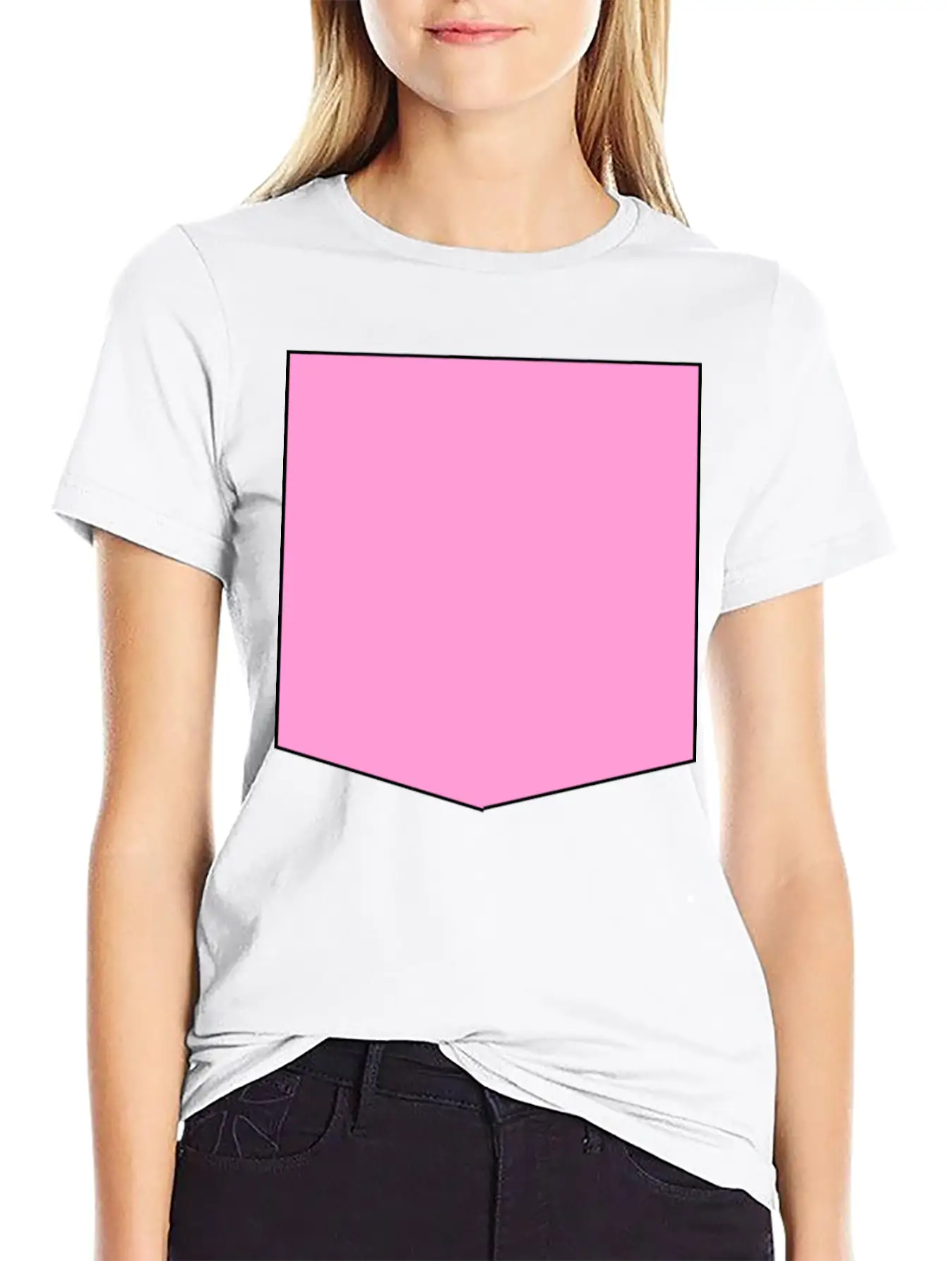 Stylish Pink Pocket Timeless Short Sleeve Tee – Comfy And Minimalist Design