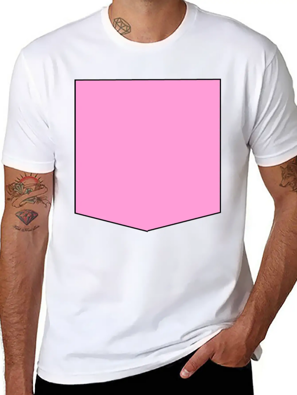 Stylish Pink Pocket Timeless Short Sleeve Tee – Comfy And Minimalist Design