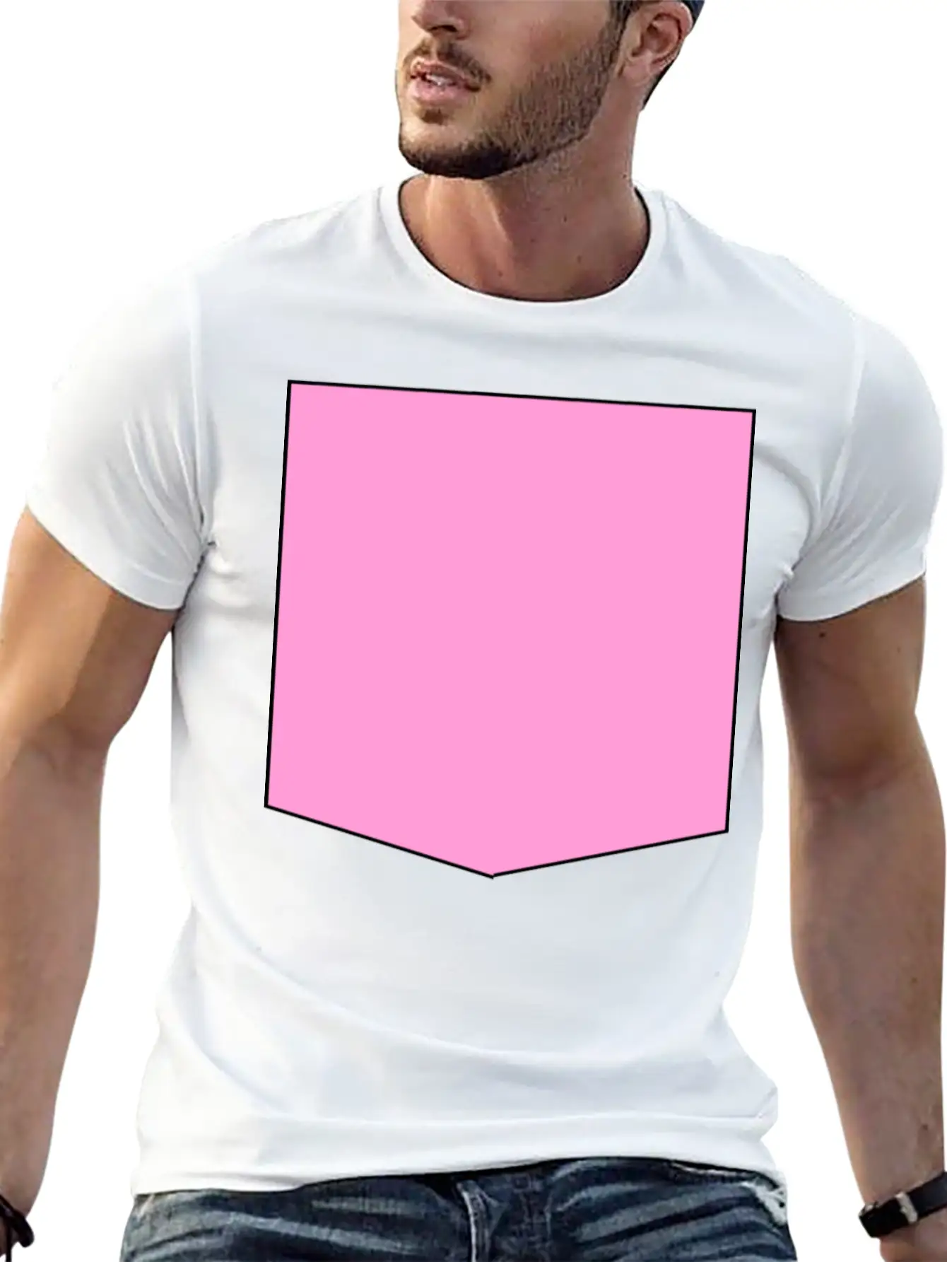 Stylish Pink Pocket Timeless Short Sleeve Tee – Comfy And Minimalist Design
