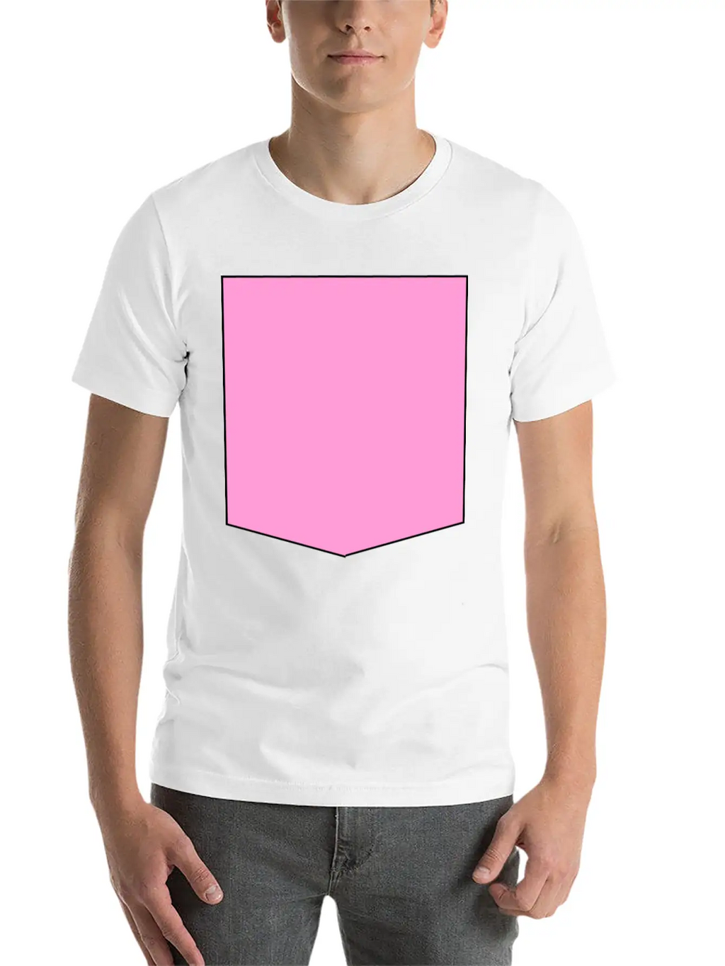 Stylish Pink Pocket Timeless Short Sleeve Tee – Comfy And Minimalist Design