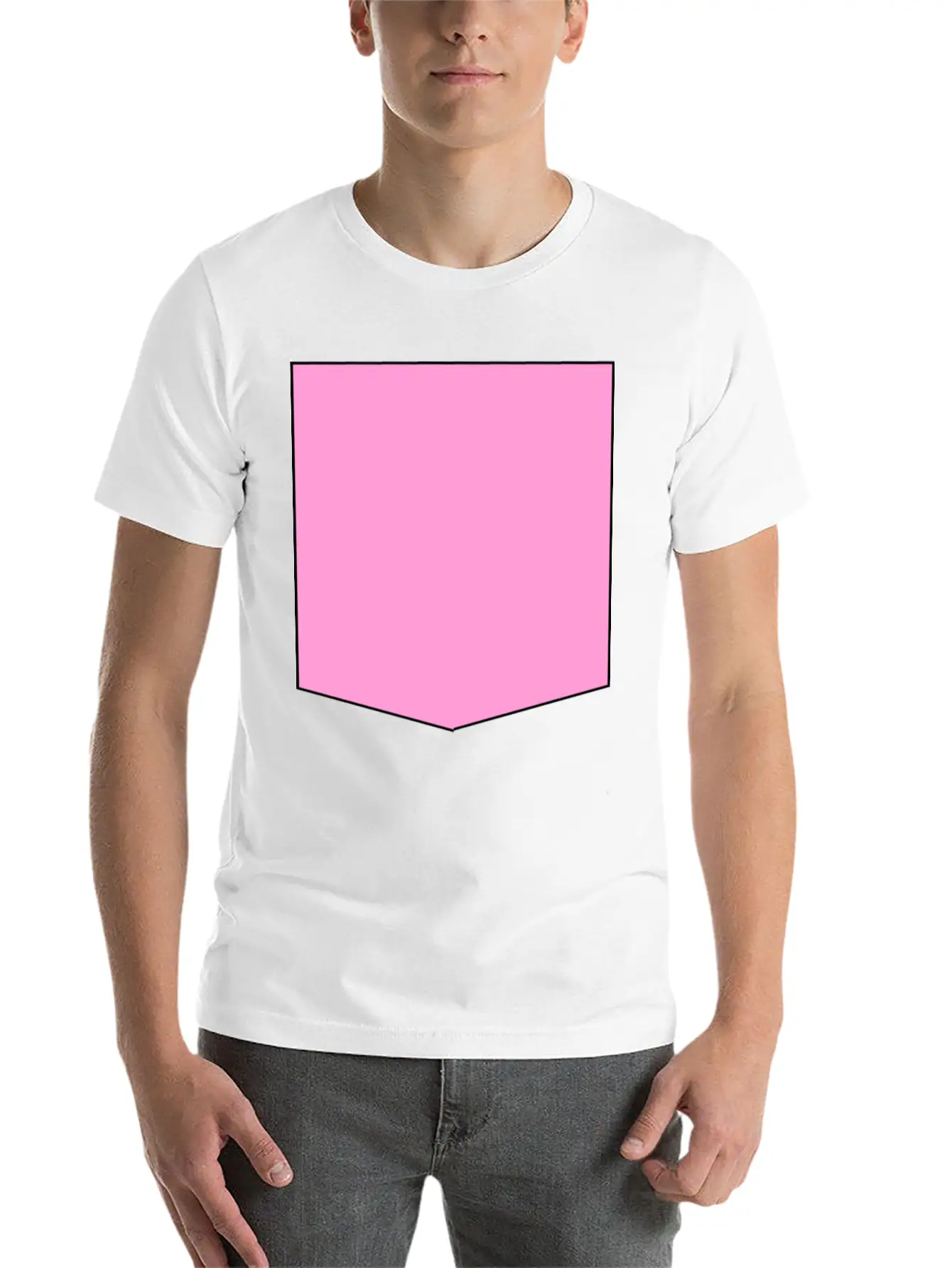 Stylish Pink Pocket Timeless Short Sleeve Tee – Comfy And Minimalist Design