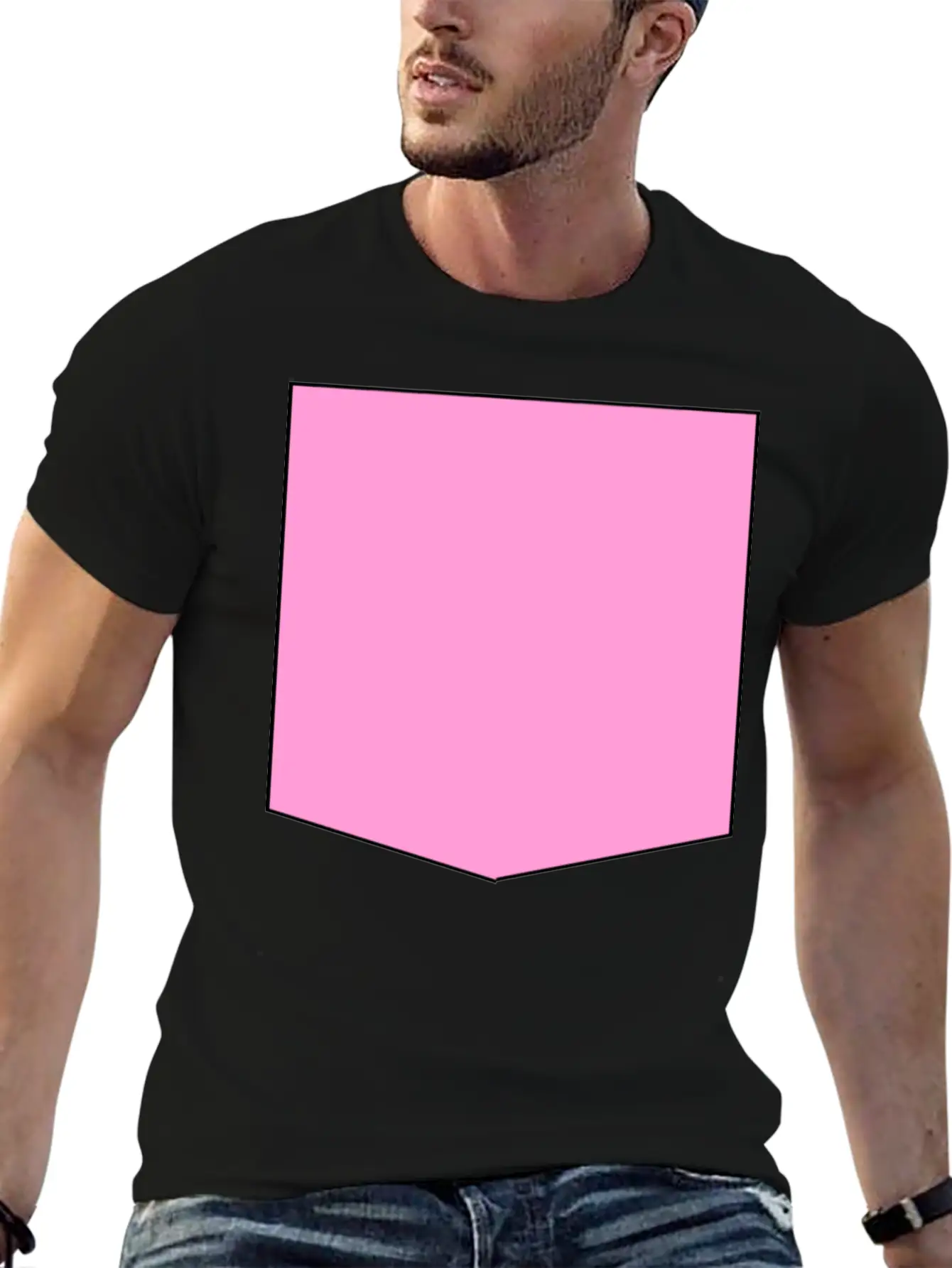Stylish Pink Pocket Timeless Short Sleeve Tee – Comfy And Minimalist Design