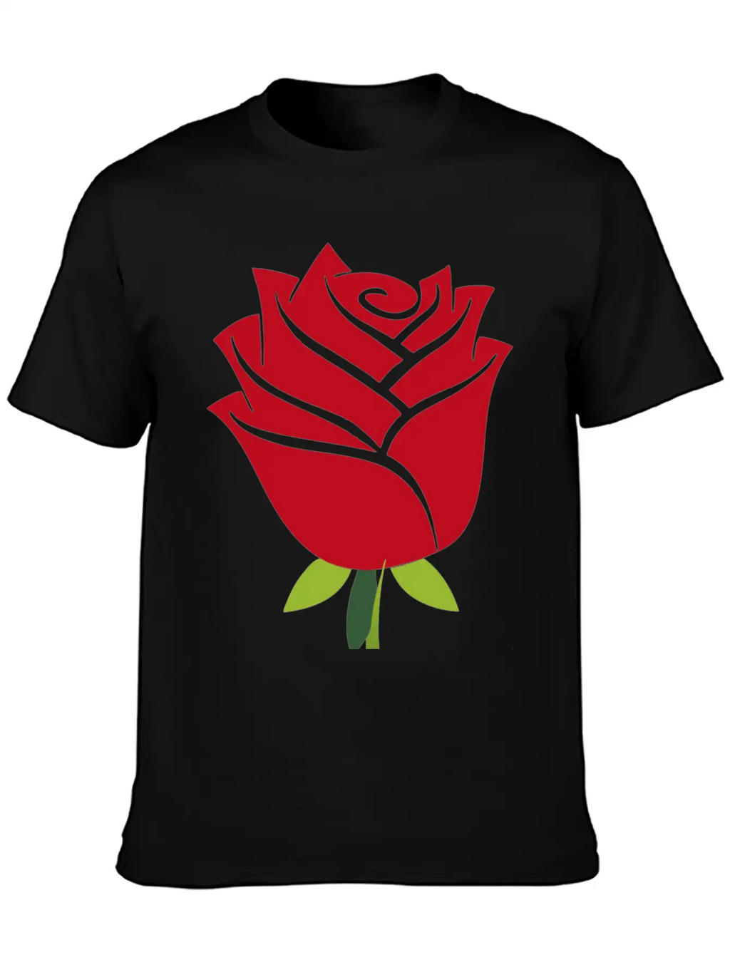 Stylized Rose No Drop Shadow Unisex Casual T-Shirt – Clean Design For Daily Comfort