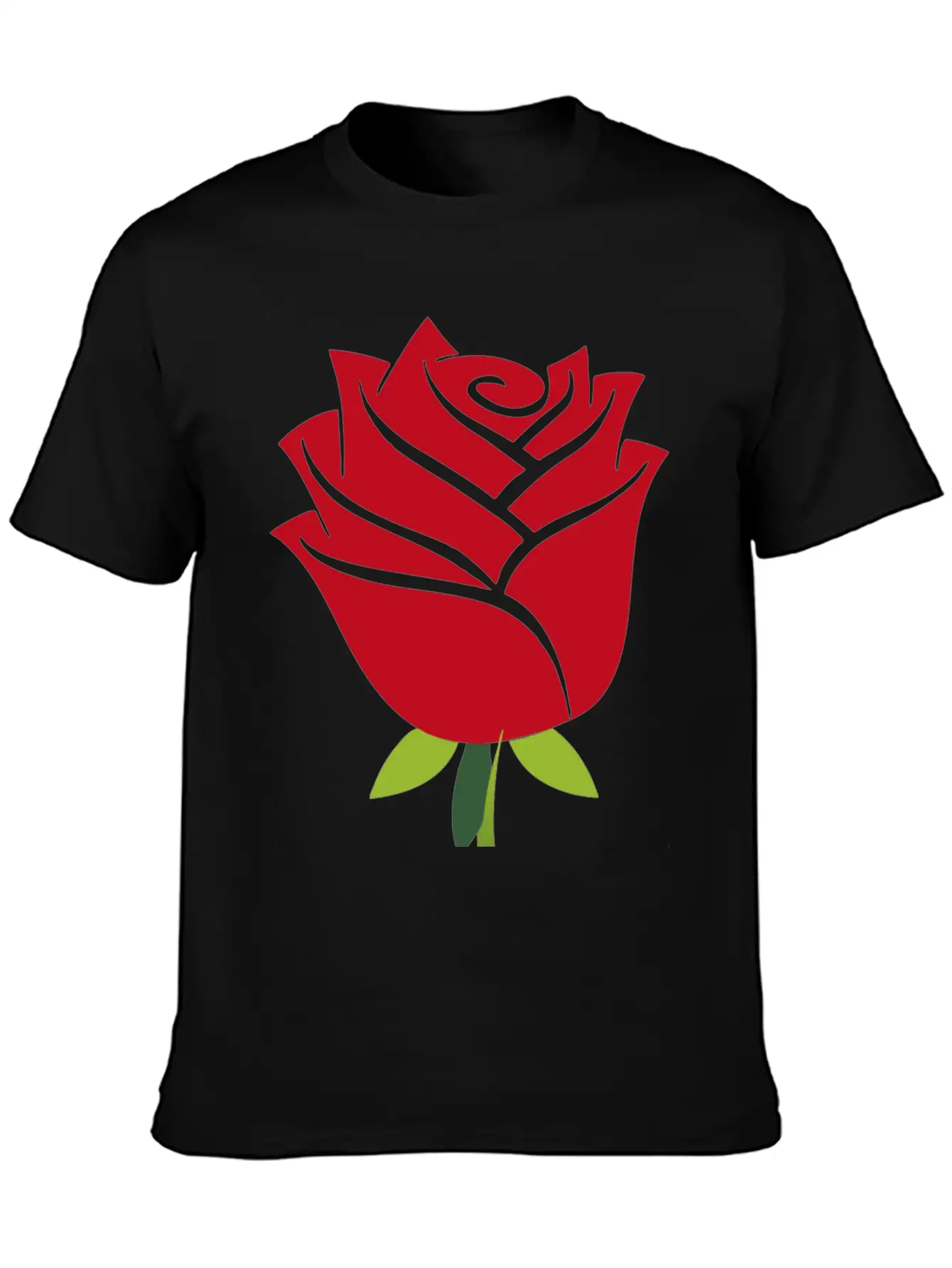 Stylized Rose No Drop Shadow Unisex Casual T-Shirt – Clean Design For Daily Comfort