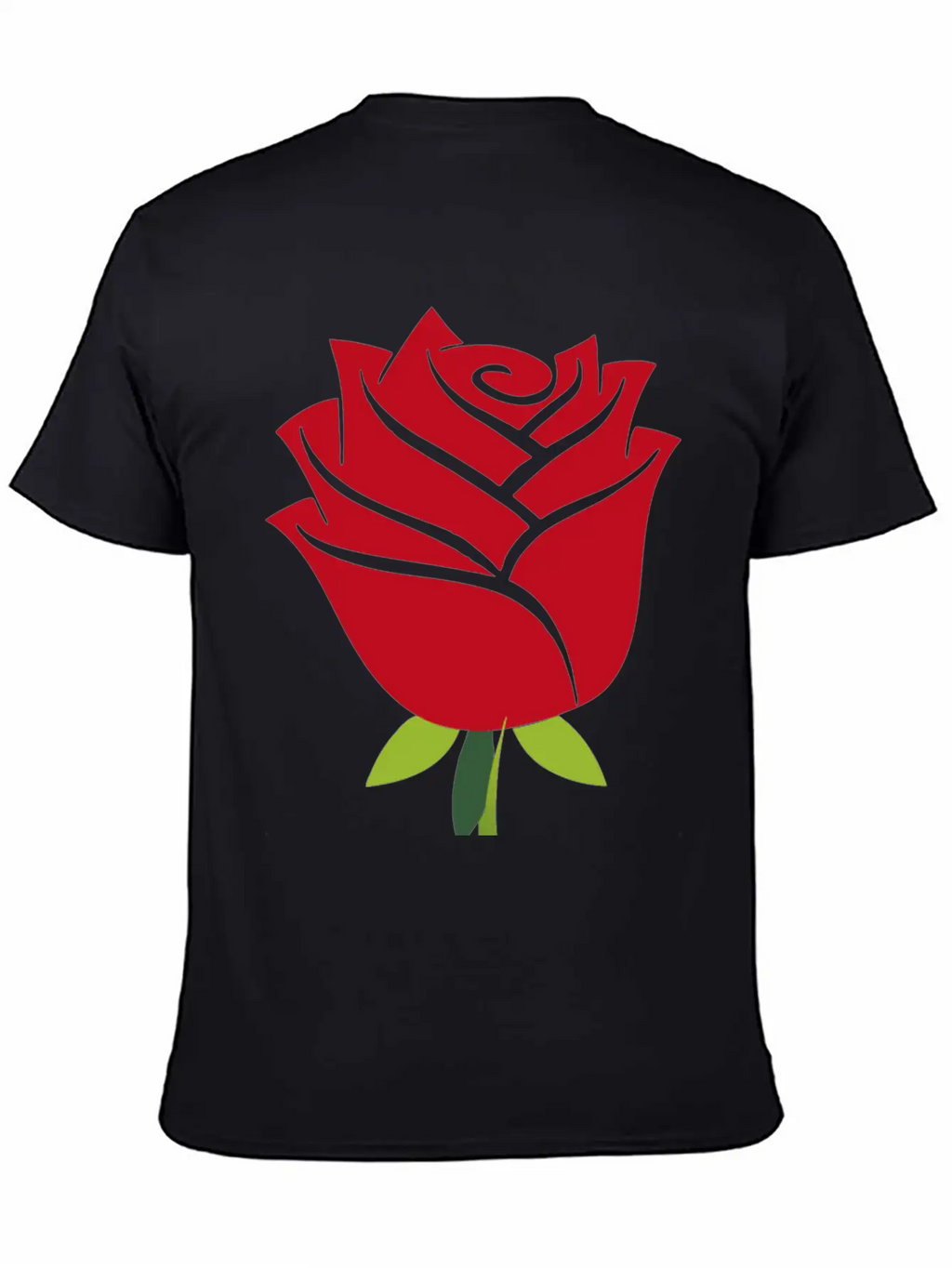 Stylized Rose No Drop Shadow Unisex Casual T-Shirt – Clean Design For Daily Comfort