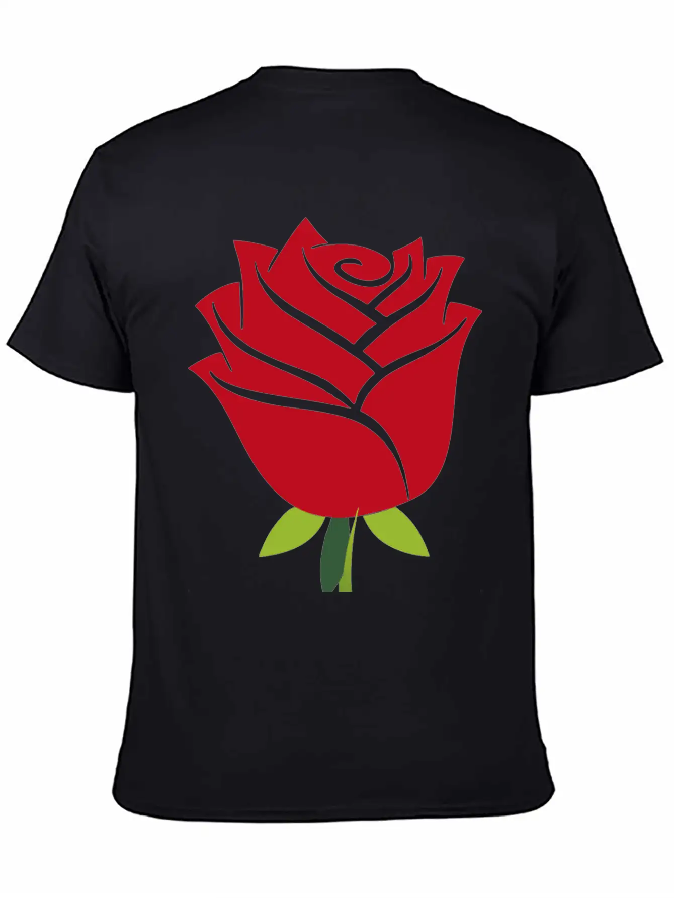 Stylized Rose No Drop Shadow Unisex Casual T-Shirt – Clean Design For Daily Comfort