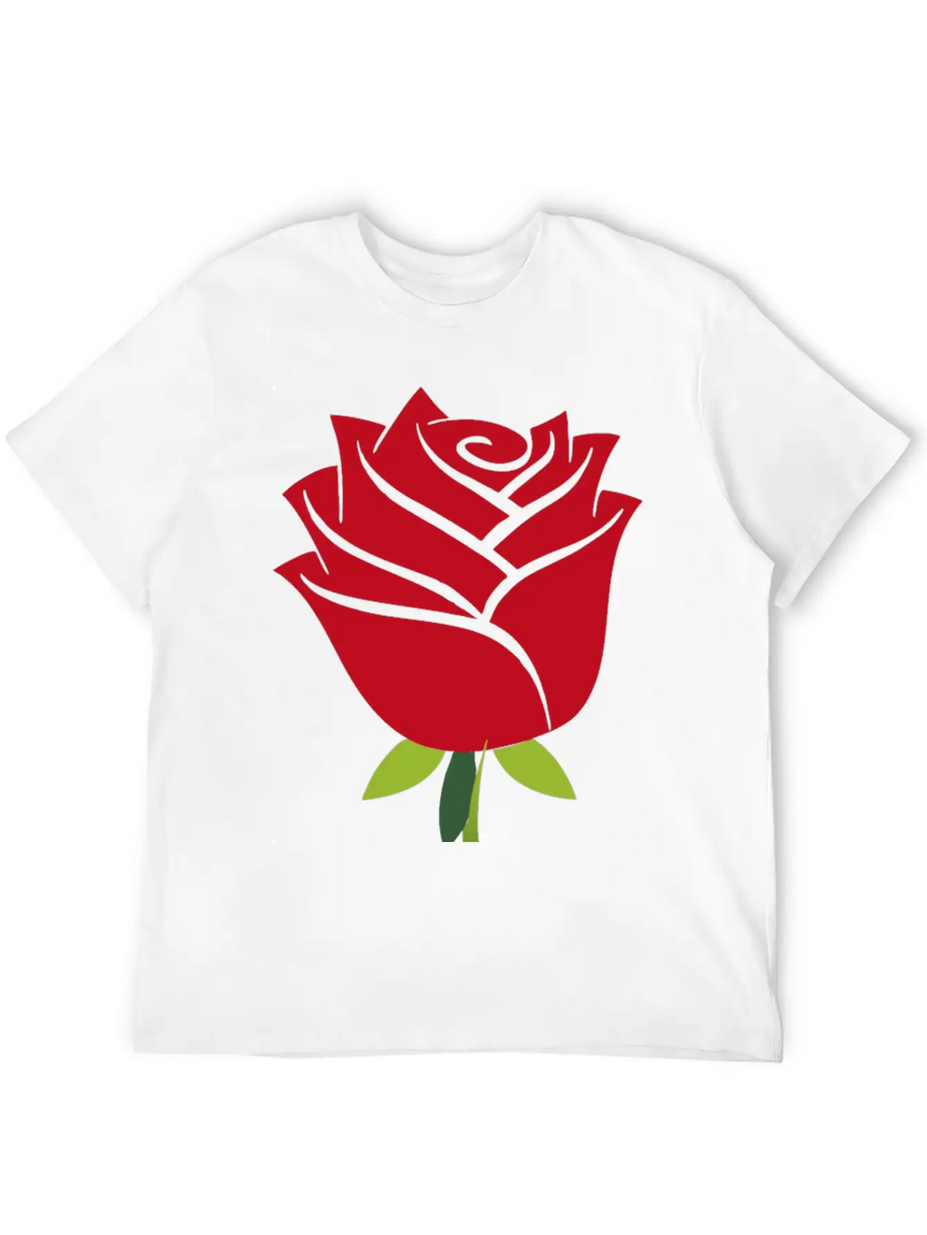 Stylized Rose No Drop Shadow Unisex Casual T-Shirt – Clean Design For Daily Comfort