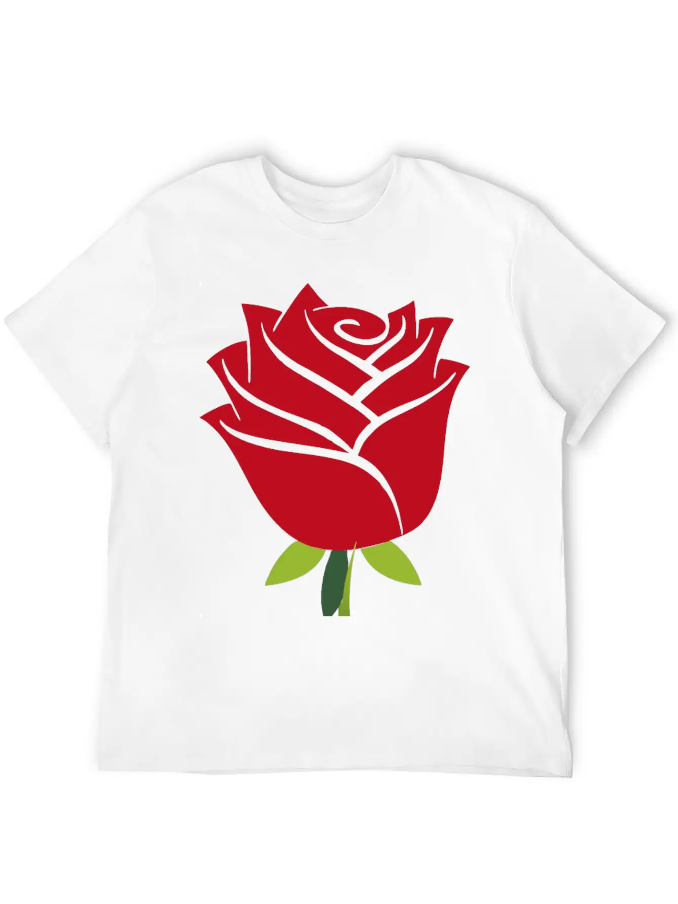 Stylized Rose No Drop Shadow Unisex Casual T-Shirt – Clean Design For Daily Comfort