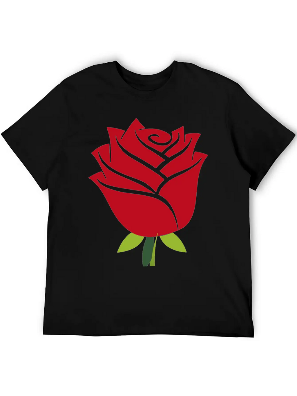 Stylized Rose No Drop Shadow Unisex Casual T-Shirt – Clean Design For Daily Comfort