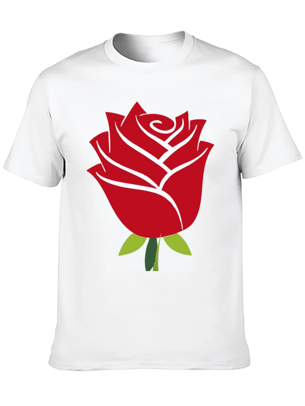 Stylized Rose No Drop Shadow Unisex Casual T-Shirt – Clean Design For Daily Comfort