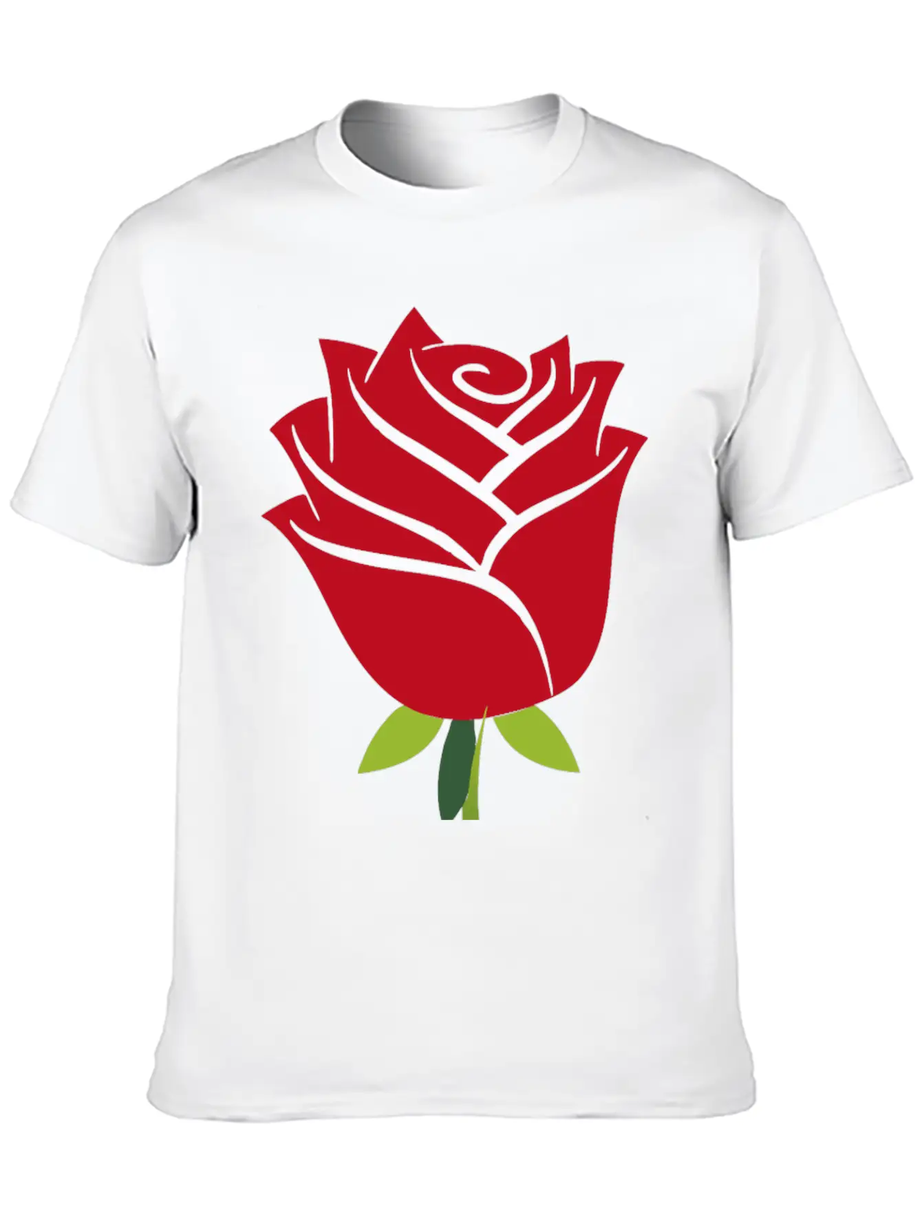 Stylized Rose No Drop Shadow Unisex Casual T-Shirt – Clean Design For Daily Comfort