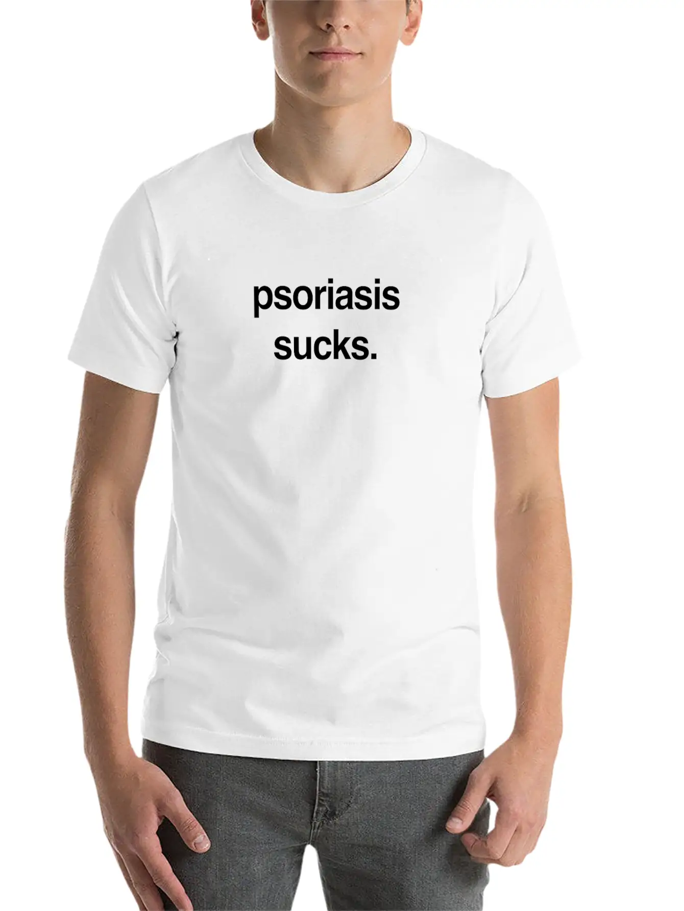 Sucks - Skin Psoriasis Awareness Gift Breathable Soft Cotton T-Shirt – Timeless Casual Look