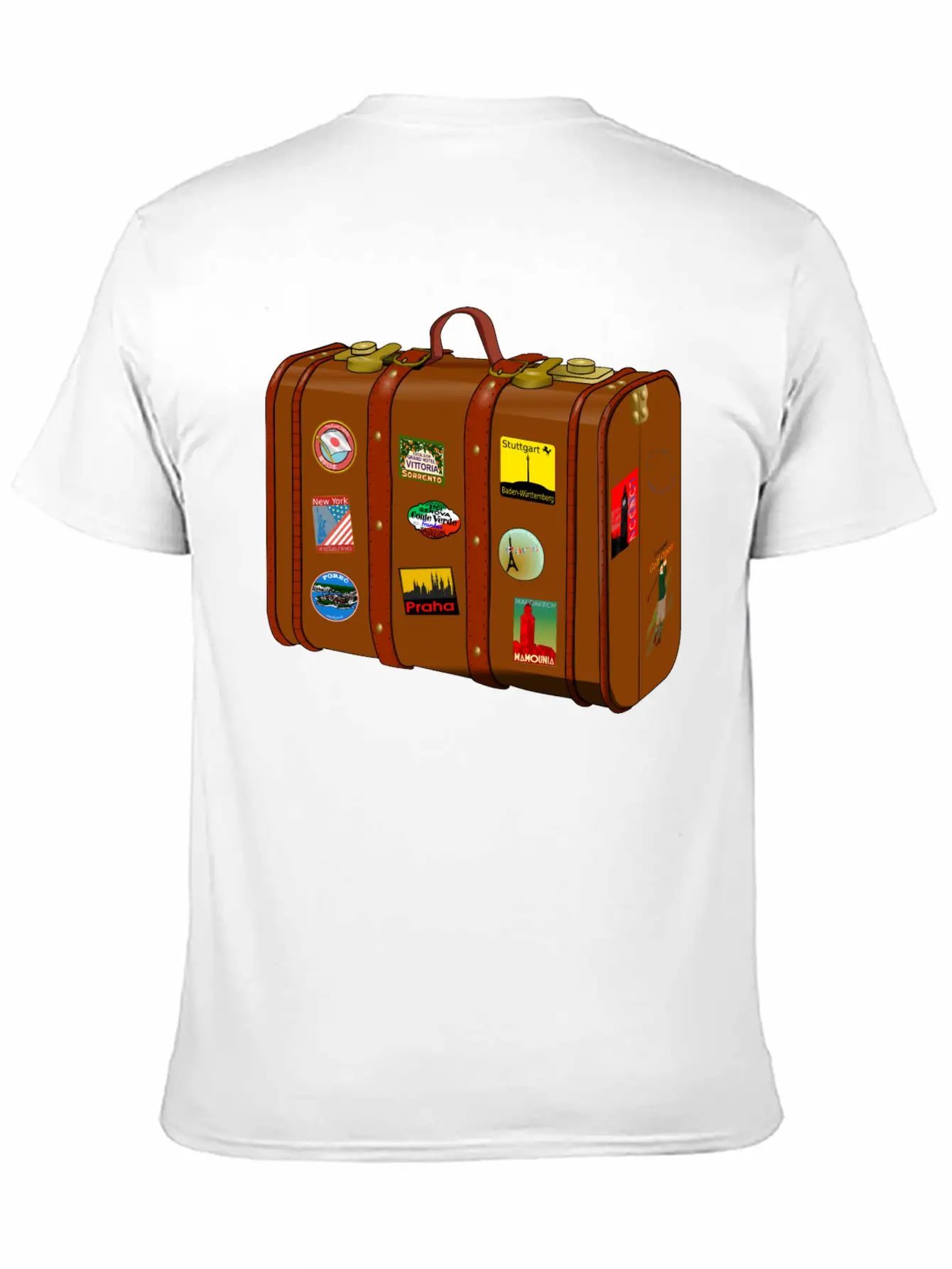 Suitcase With Stickers No Trademarks (Remix) Relaxed Everyday Tee – Lightweight And Durable Cotton