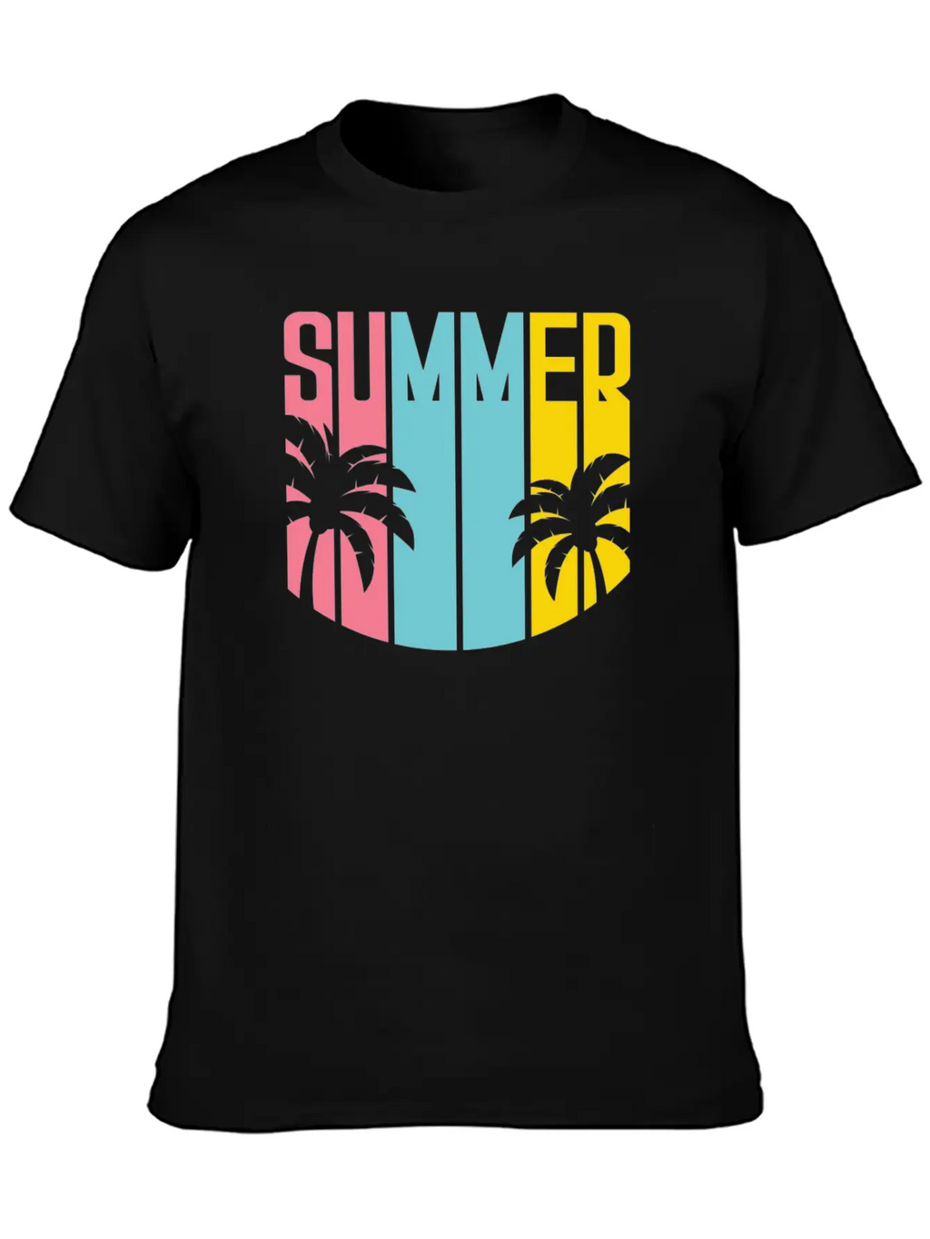 Summer Design Summer Palm Trees Beach Unisex Casual T-Shirt – Clean Design For Daily Comfort