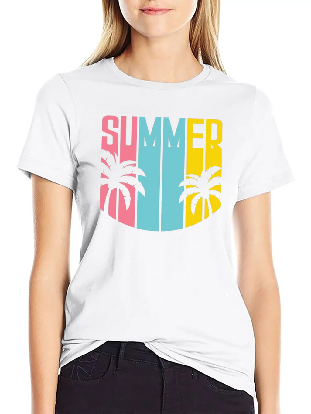 Summer Design Summer Palm Trees Beach Unisex Casual T-Shirt – Clean Design For Daily Comfort