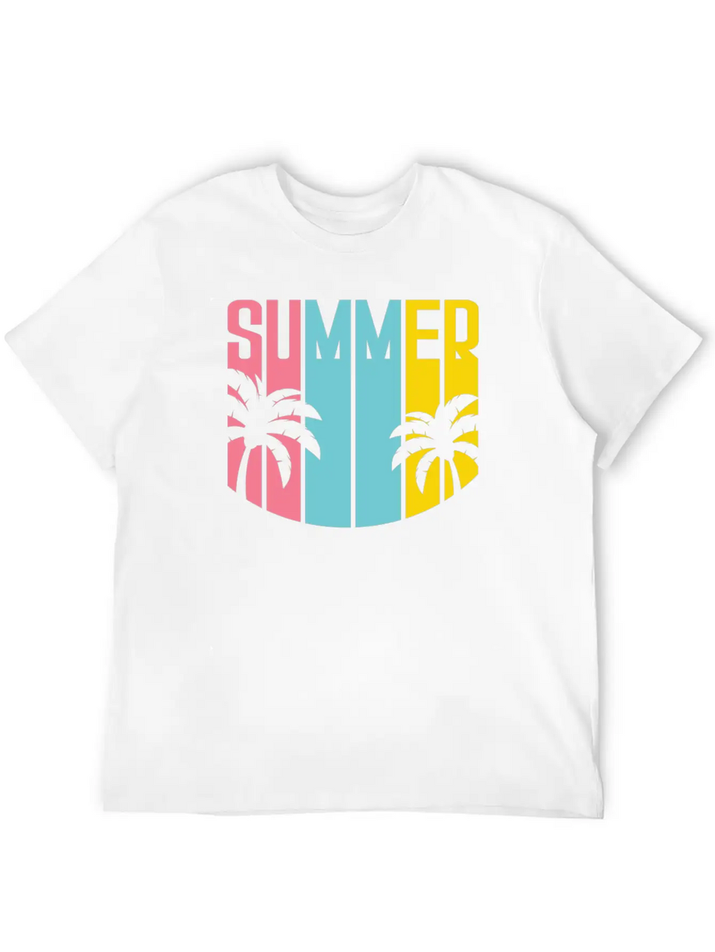 Summer Design Summer Palm Trees Beach Unisex Casual T-Shirt – Clean Design For Daily Comfort