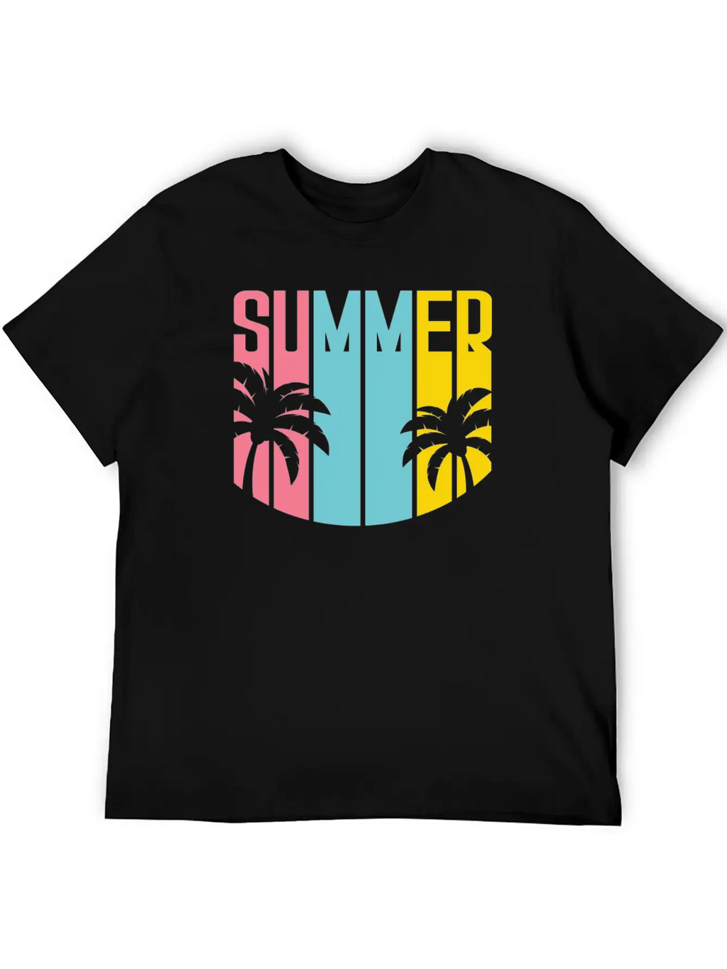 Summer Design Summer Palm Trees Beach Unisex Casual T-Shirt – Clean Design For Daily Comfort