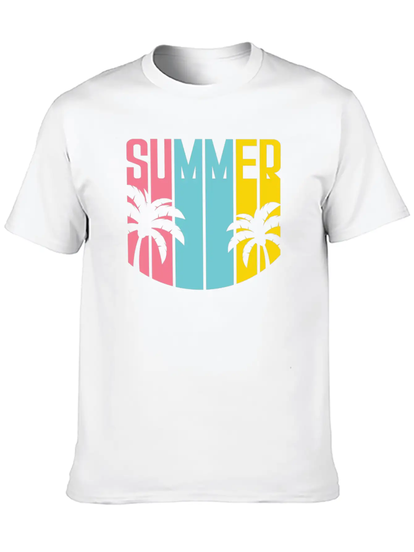 Summer Design Summer Palm Trees Beach Unisex Casual T-Shirt – Clean Design For Daily Comfort