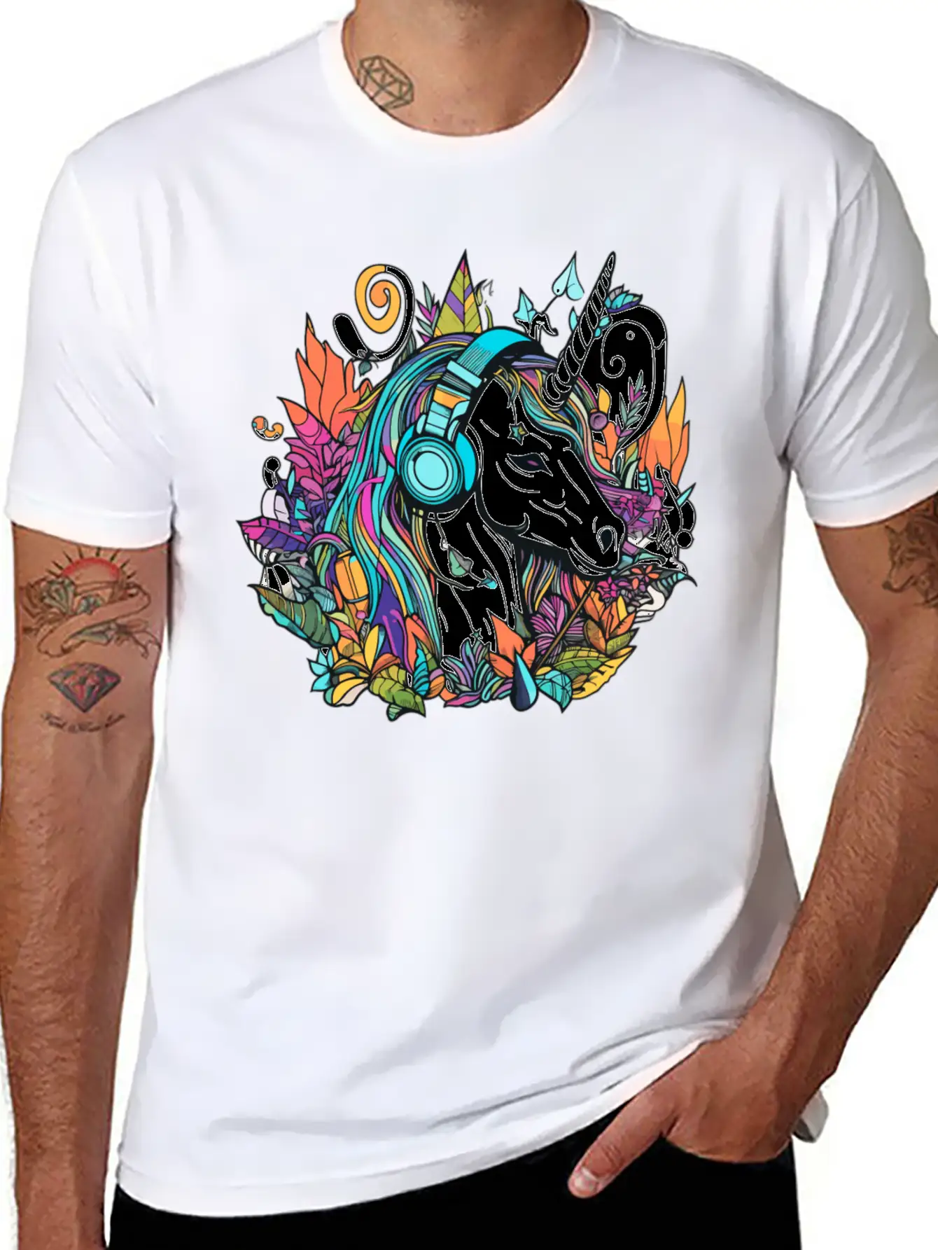 Summer Festival Techno Music Unicorn Dj Classic Cotton Tee – Unisex Comfort For Any Season