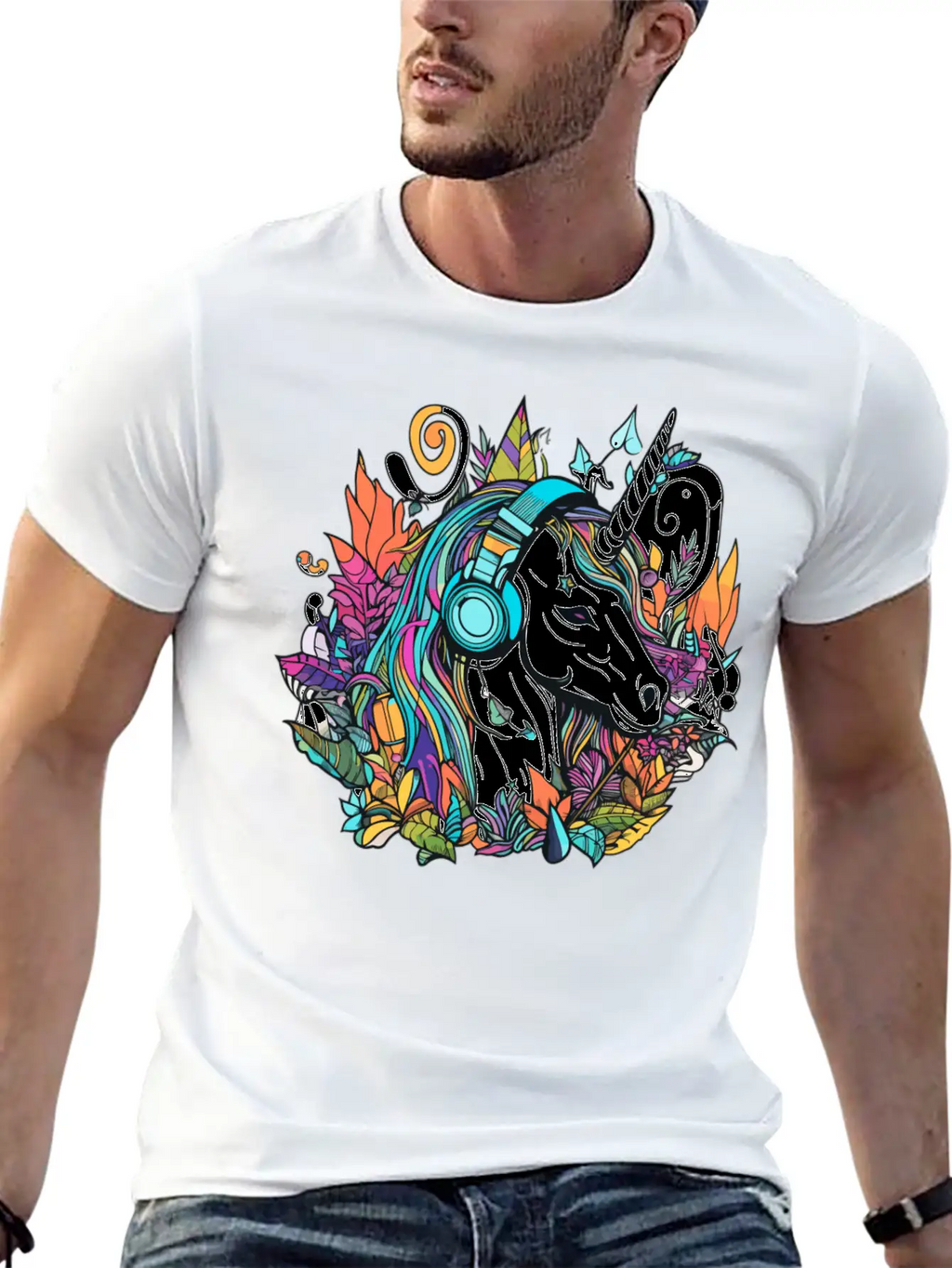 Summer Festival Techno Music Unicorn Dj Classic Cotton Tee – Unisex Comfort For Any Season