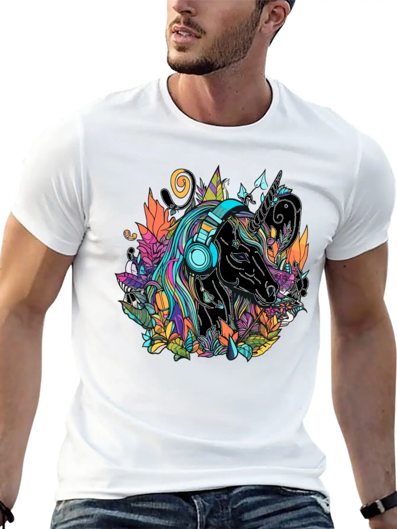 Summer Festival Techno Music Unicorn Dj Classic Cotton Tee – Unisex Comfort For Any Season