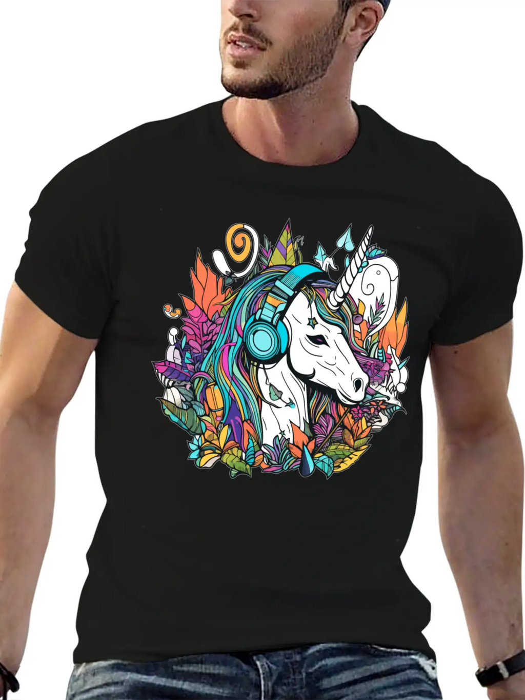 Summer Festival Techno Music Unicorn Dj Classic Cotton Tee – Unisex Comfort For Any Season